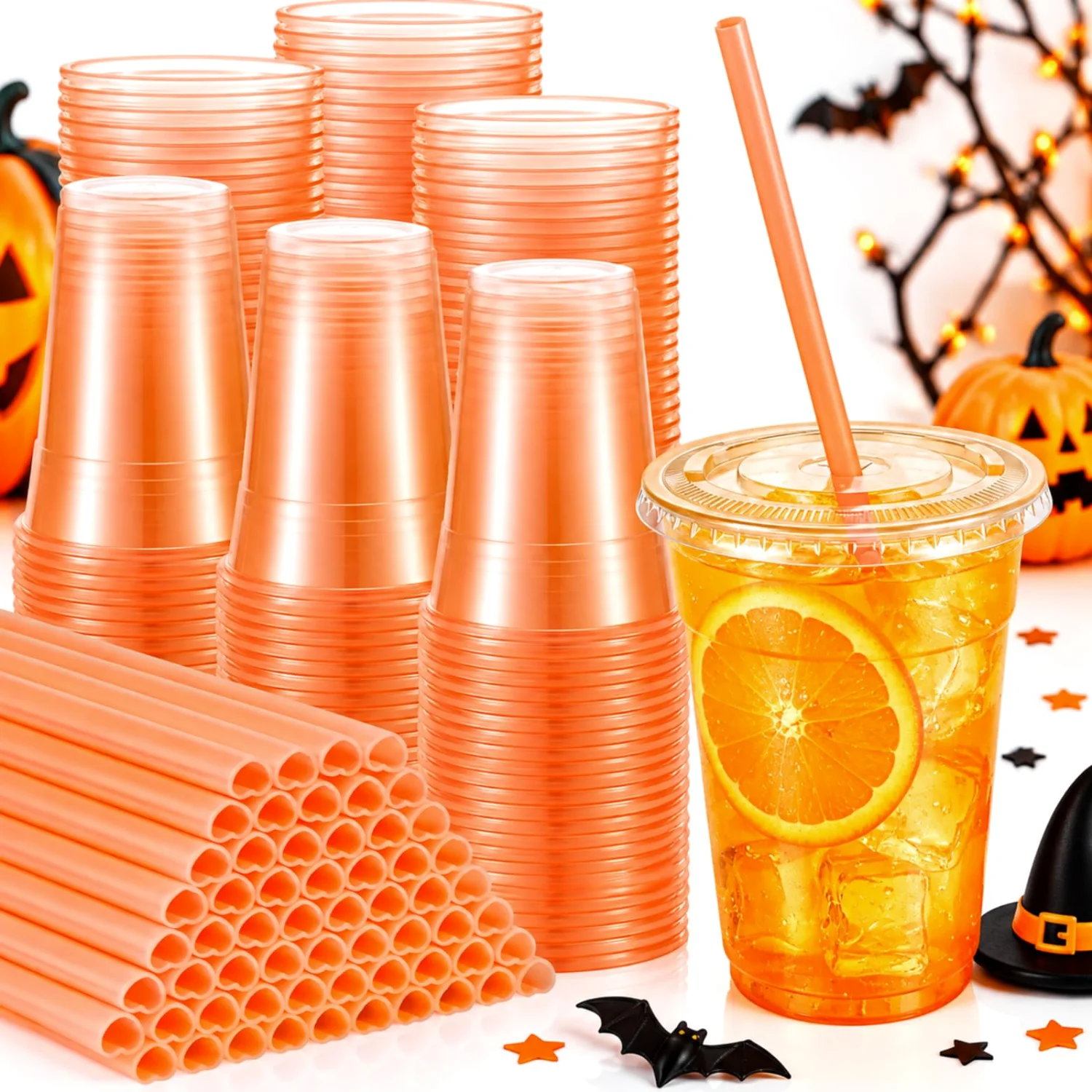 CHENGU Party cups, 100 pcs, Orange