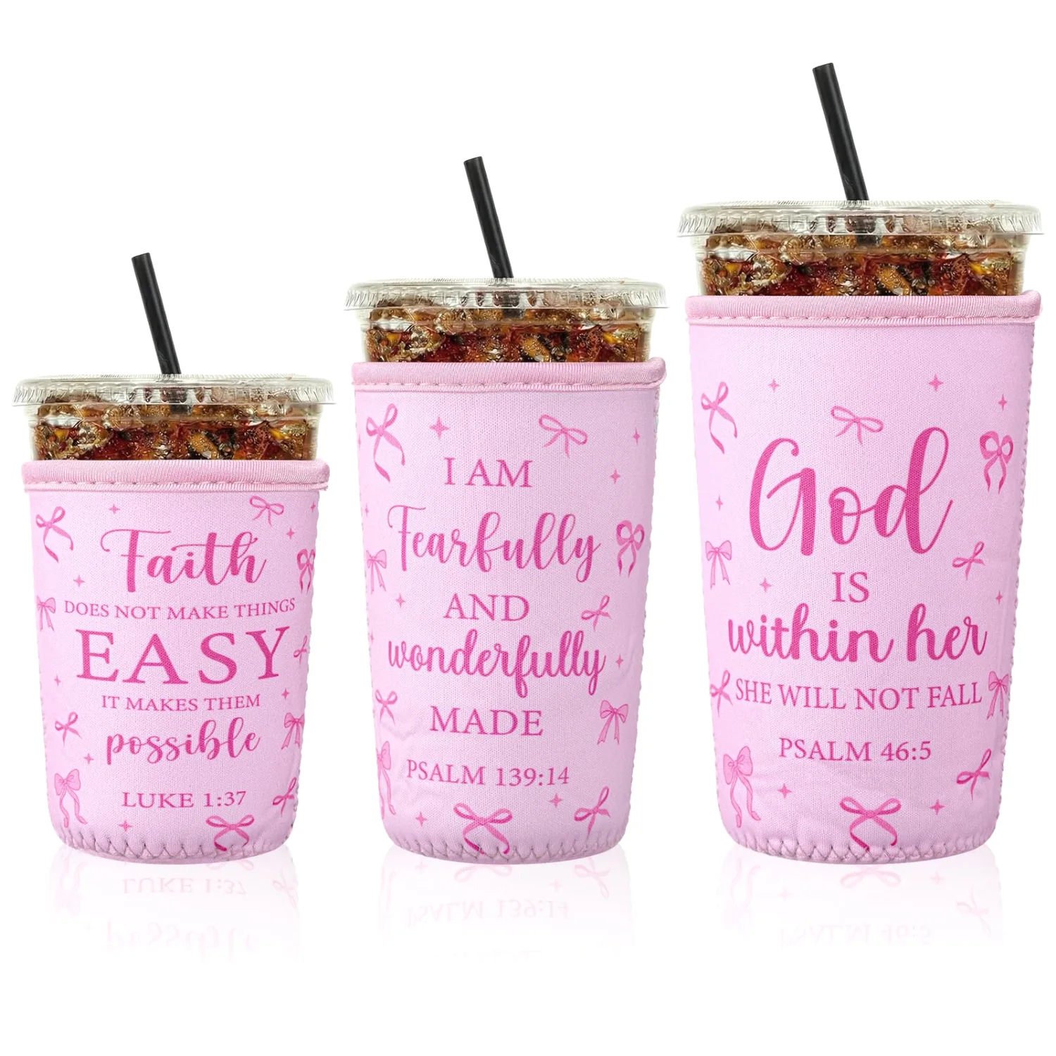 CHENGU Cup sleeves, Pink Bow