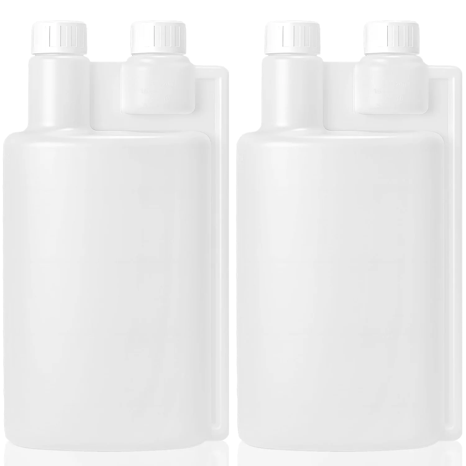 CHENGU Plastic flasks with shot glass, 33.8 Oz, 0.67 oz, 2 pcs