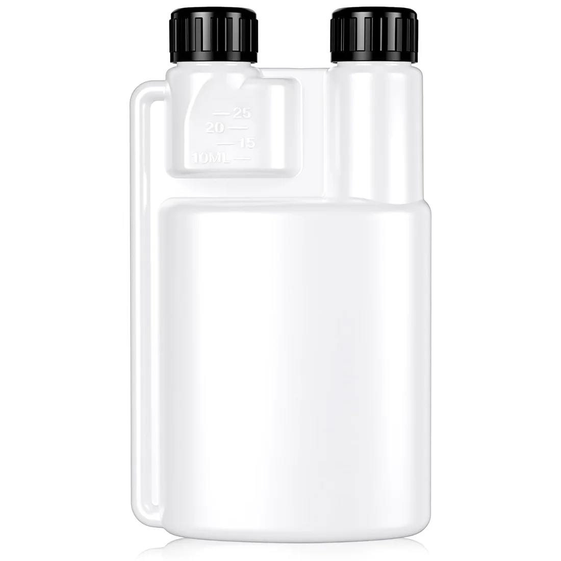 CHENGU Plastic flasks with shot glass, White, black, 13.5 oz, 1 pcs, view 6