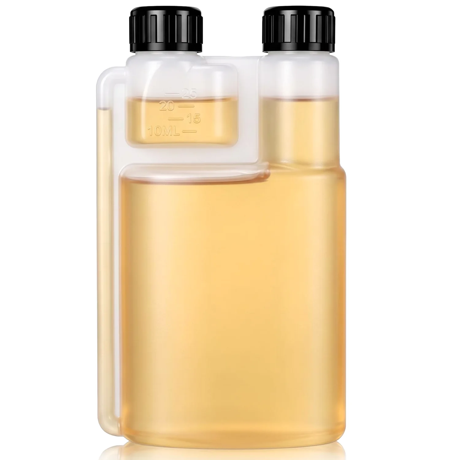 CHENGU Plastic flasks with shot glass, White, black, 13.5 oz, 1 pcs