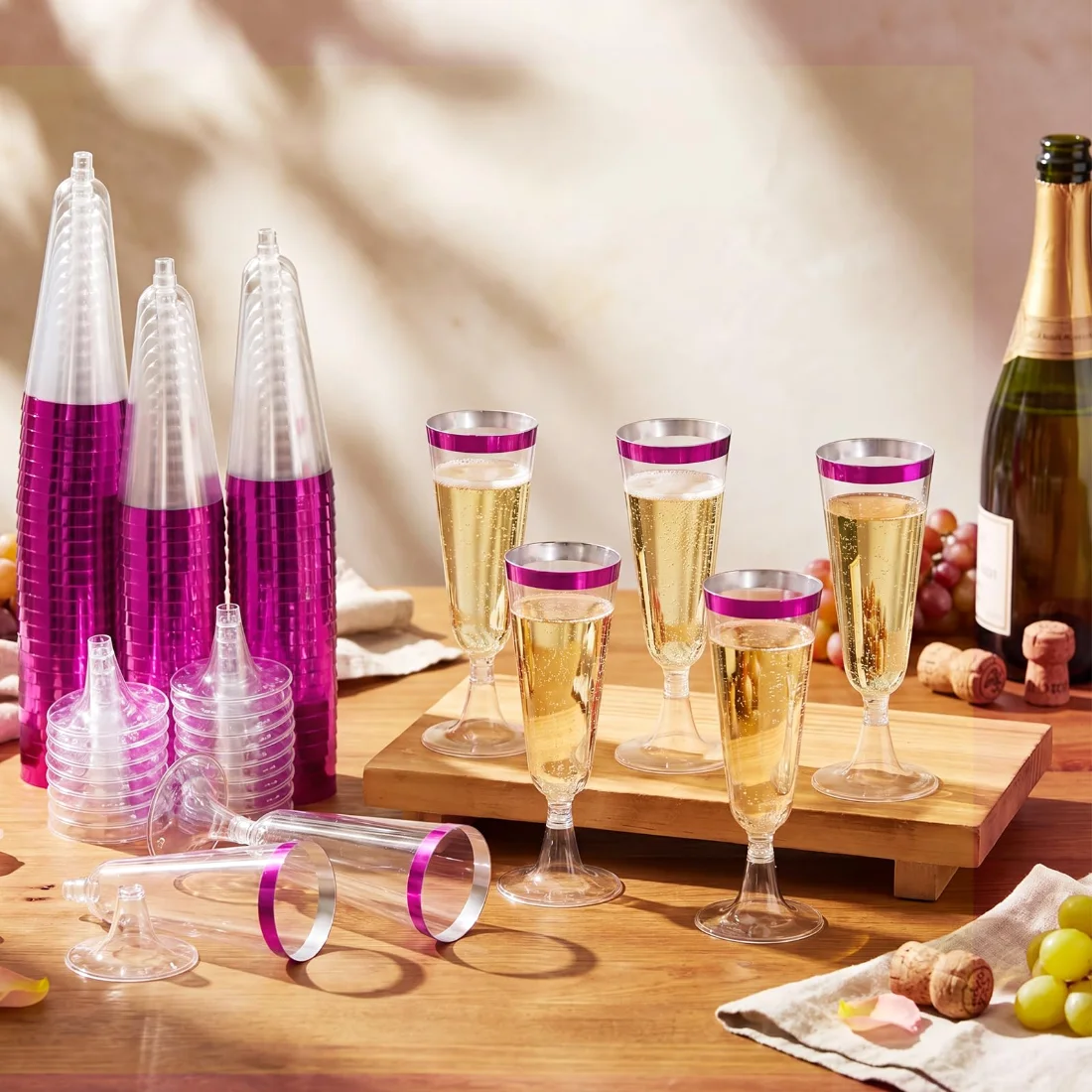 CHENGU Champagne flutes, Purple, view 2
