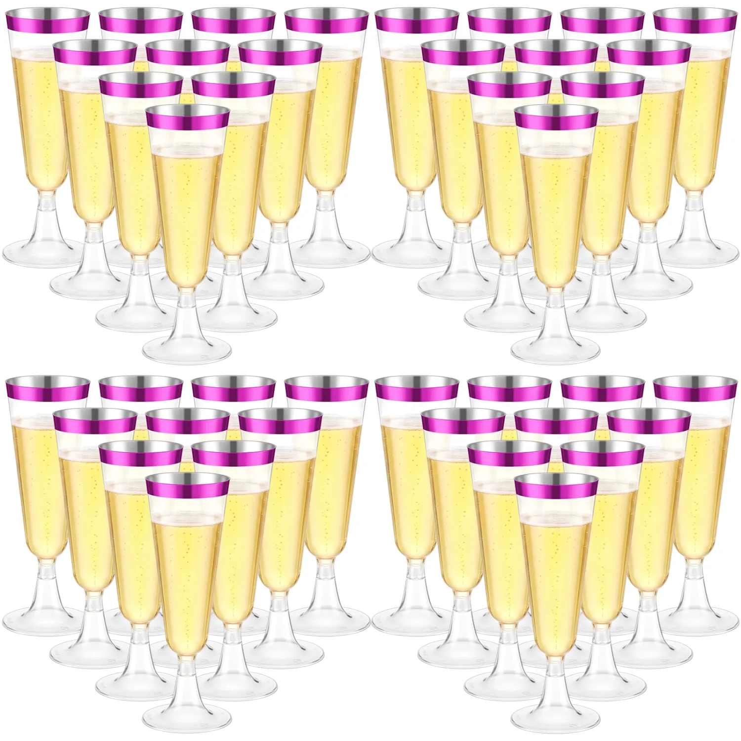 CHENGU plastic champagne flutes on a party table