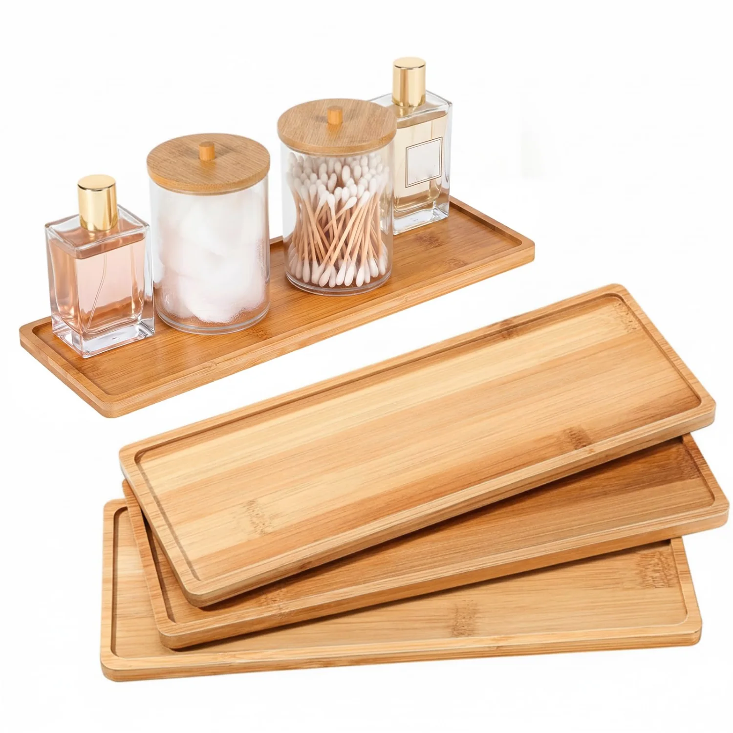 CHENGU Wall art and home decor, 3 pcs, 11 x 4 inches, Rectangle Edge