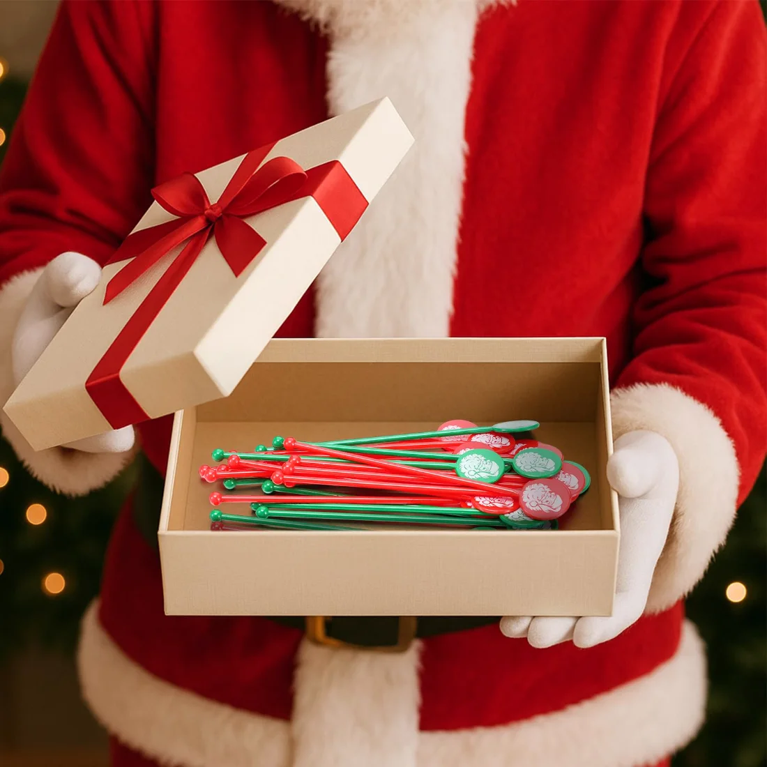 CHENGU Christmas drink stirrers, Santa Claus, view 4