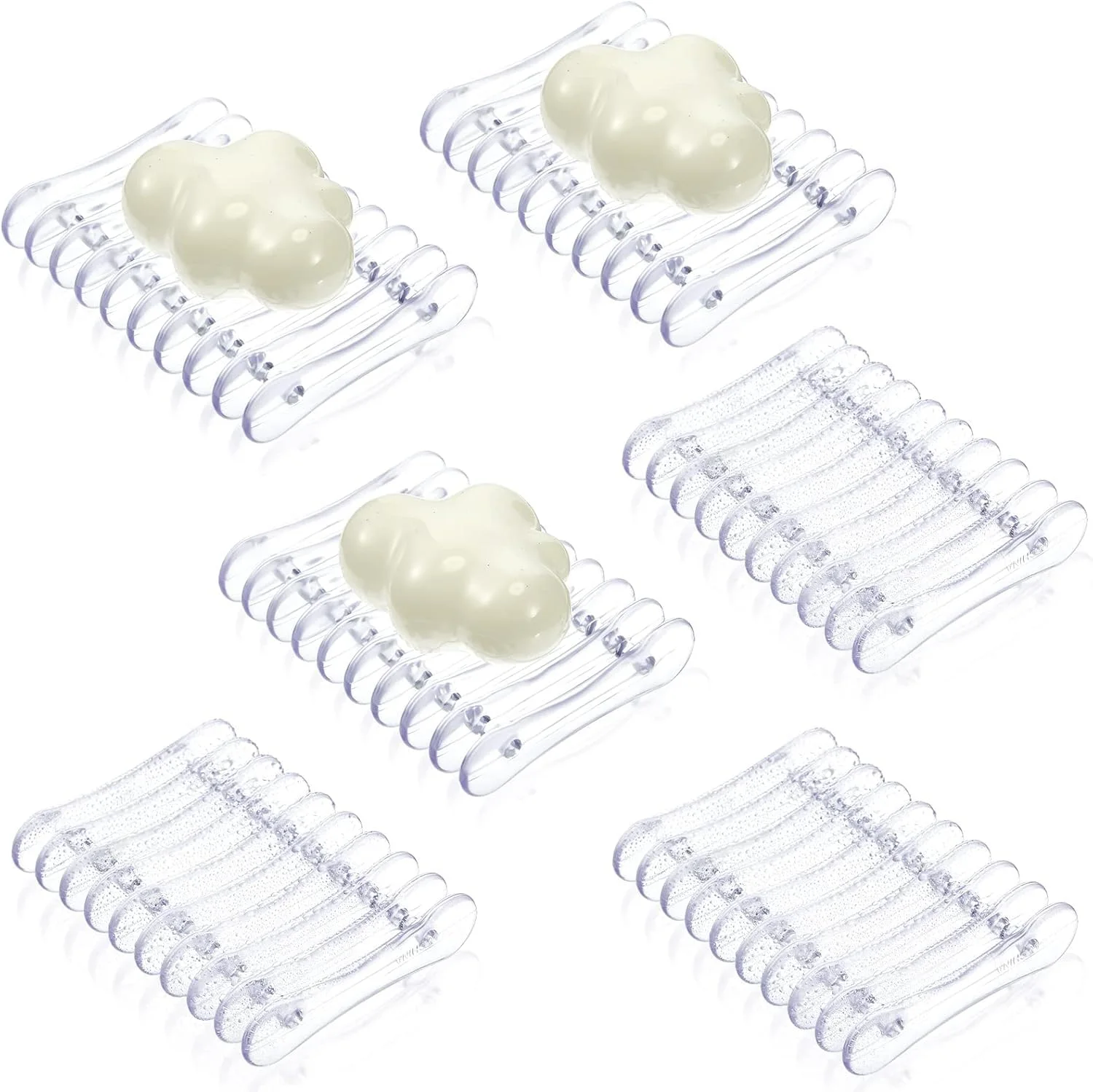 CHENGU Self-draining soap dishes, Clear, 6 pcs