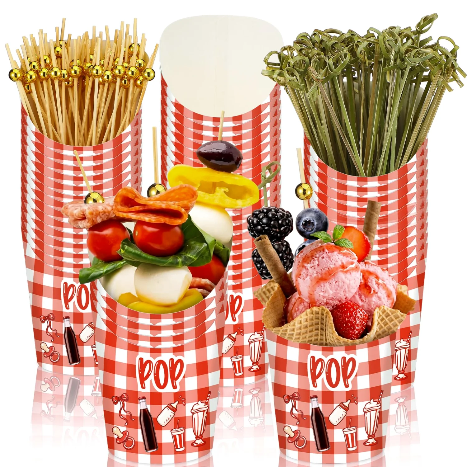 CHENGU Charcuterie cups with picks, Ready to Pop