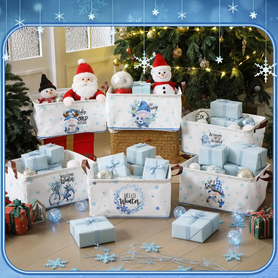 CHENGU Collapsible holiday storage bins, Gnomes, 6 pcs, view 5
