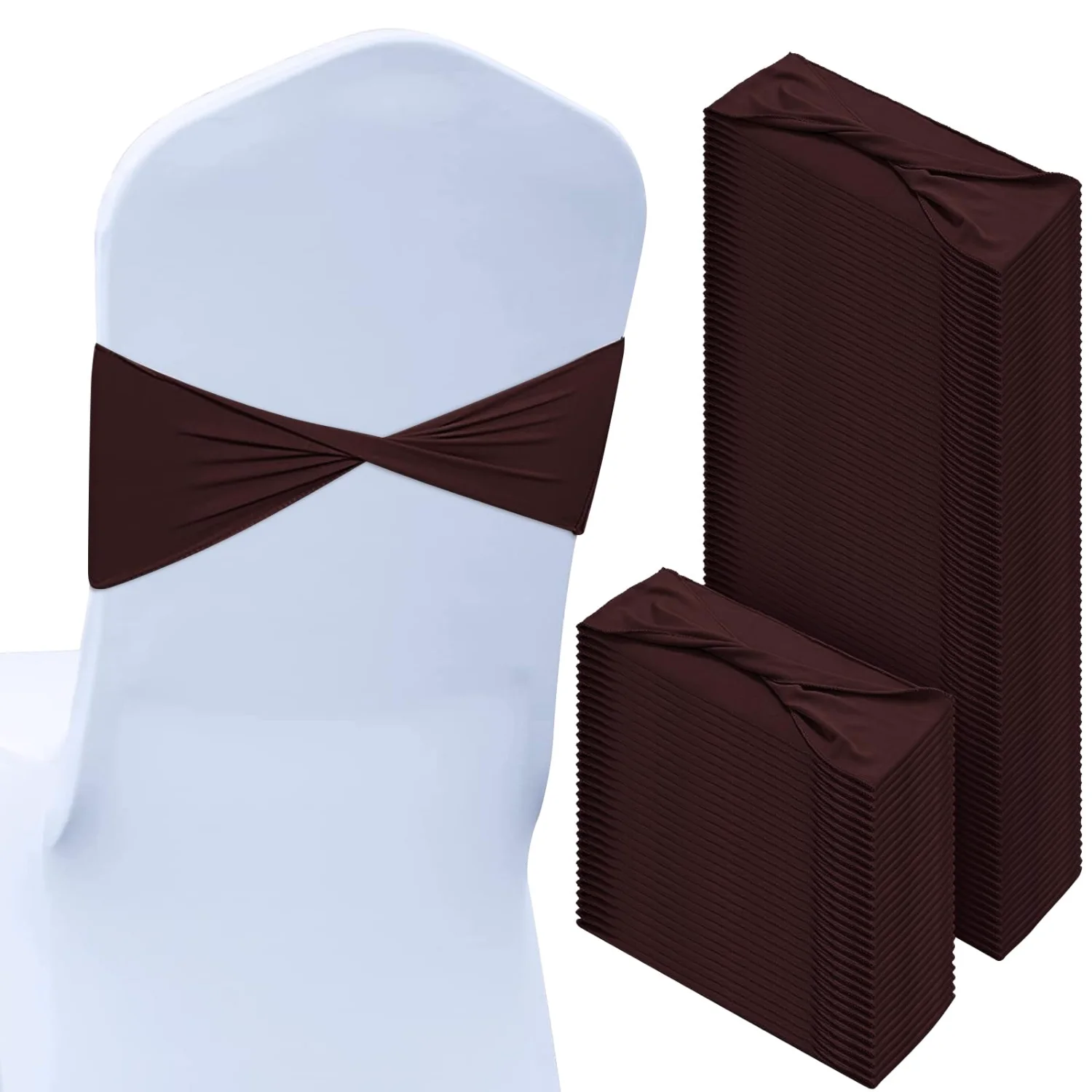 CHENGU Spandex chair sashes, Brown