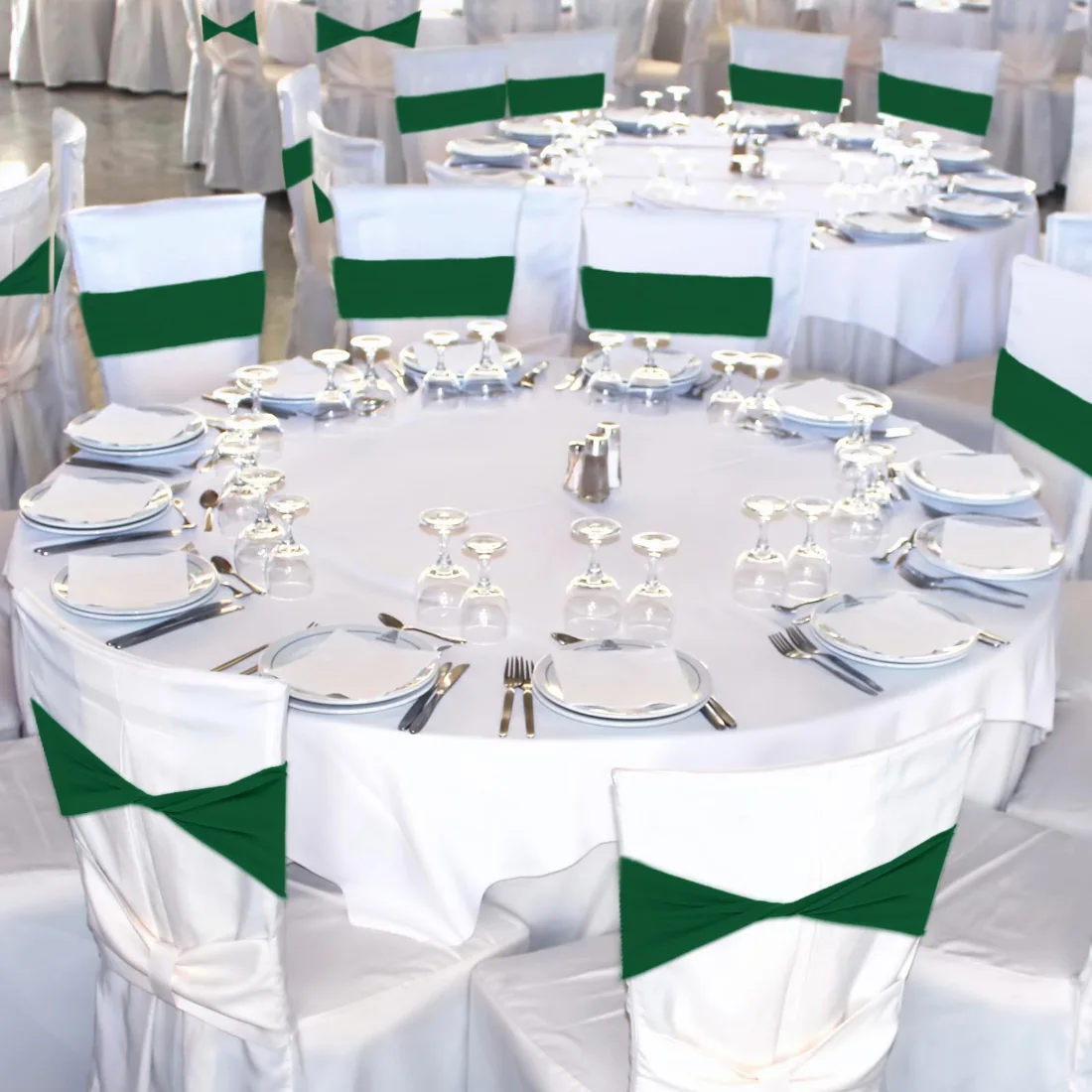 CHENGU Spandex chair sashes, Dark Green, view 2