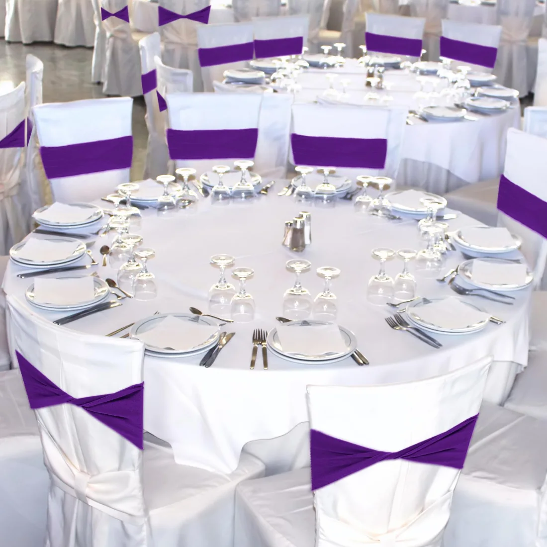 CHENGU Spandex chair sashes, Dark Violet, view 2