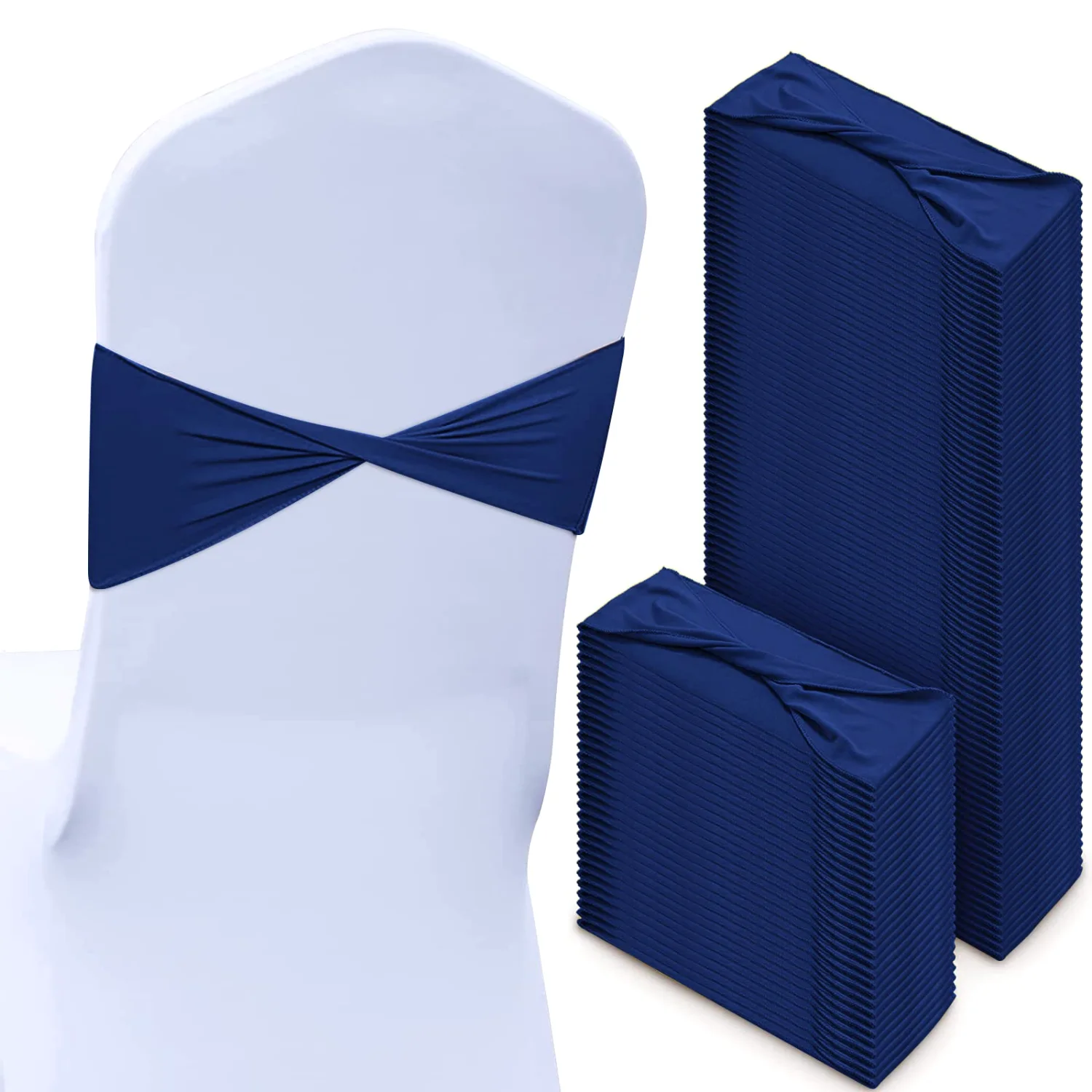 CHENGU Spandex chair sashes, Deep Blue