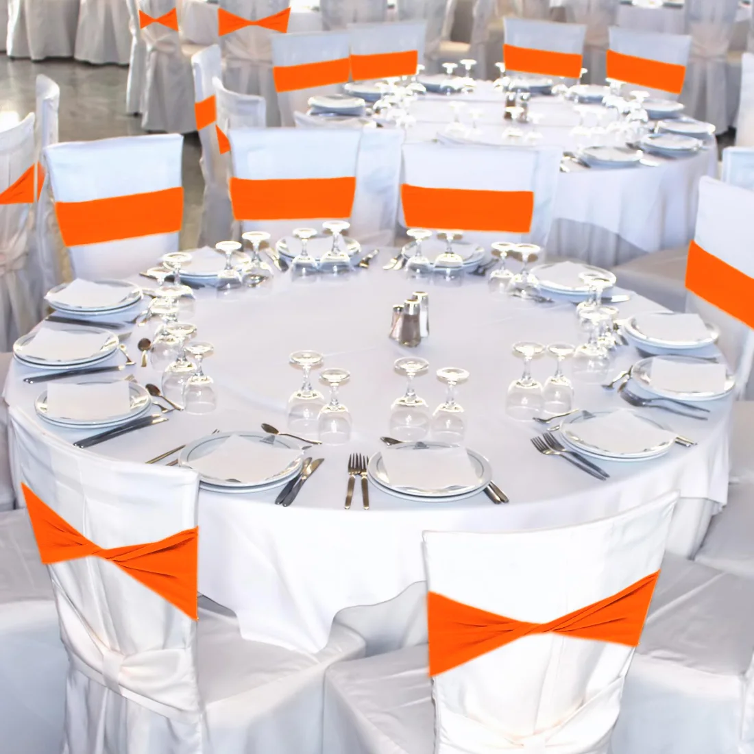 CHENGU Spandex chair sashes, Orange, view 2