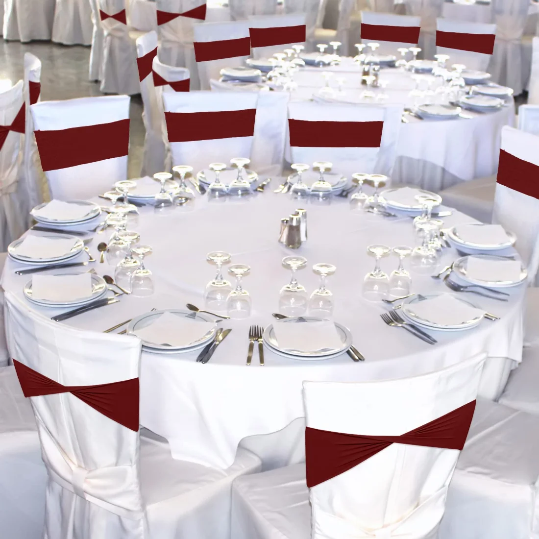 CHENGU Spandex chair sashes, Wine Red, view 3