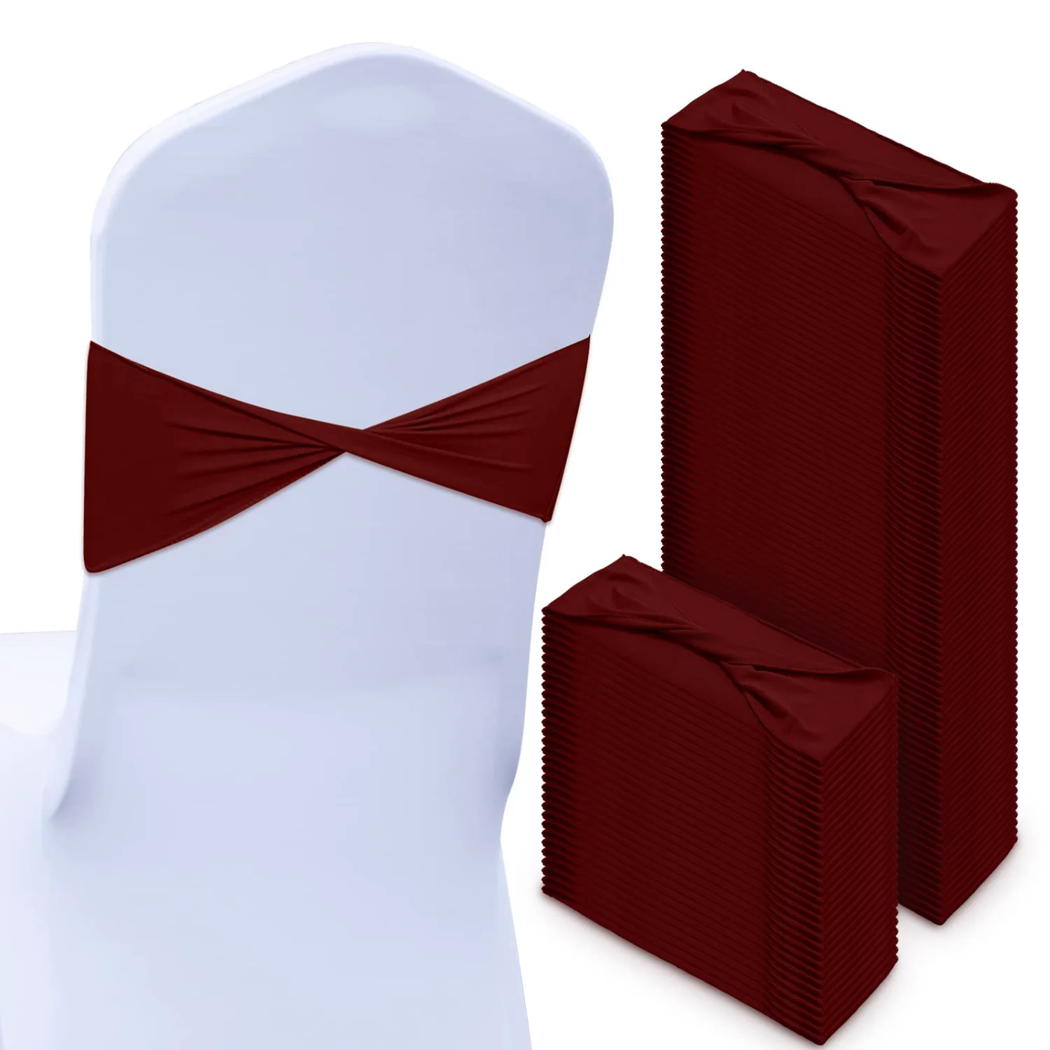CHENGU Spandex chair sashes, Wine Red