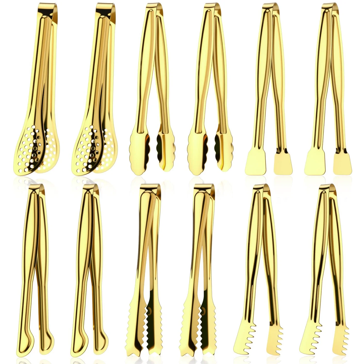 CHENGU Tongs and skewers, Yellow, 6 inches, Mixed