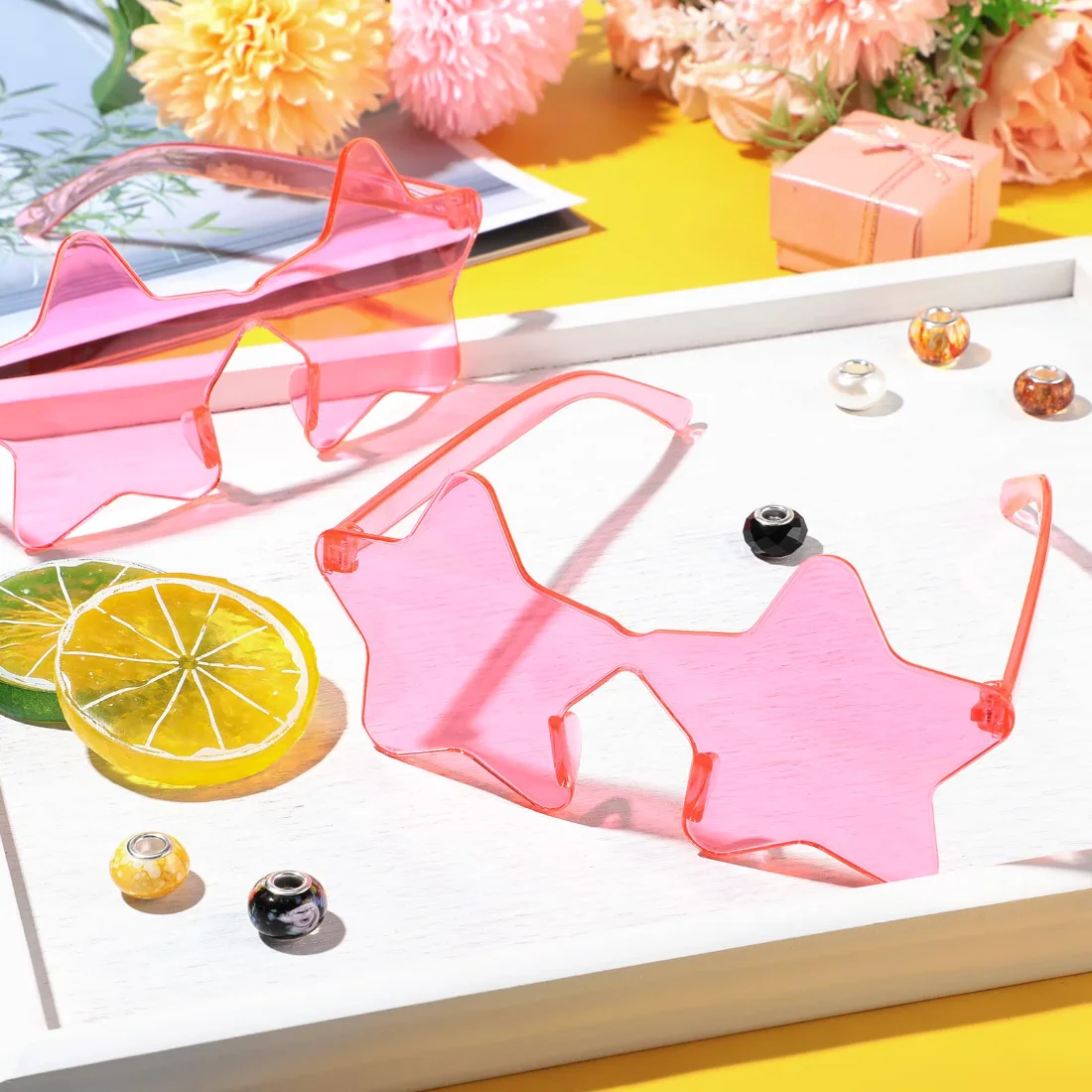 CHENGU Rimless star sunglasses, Pink, view 2