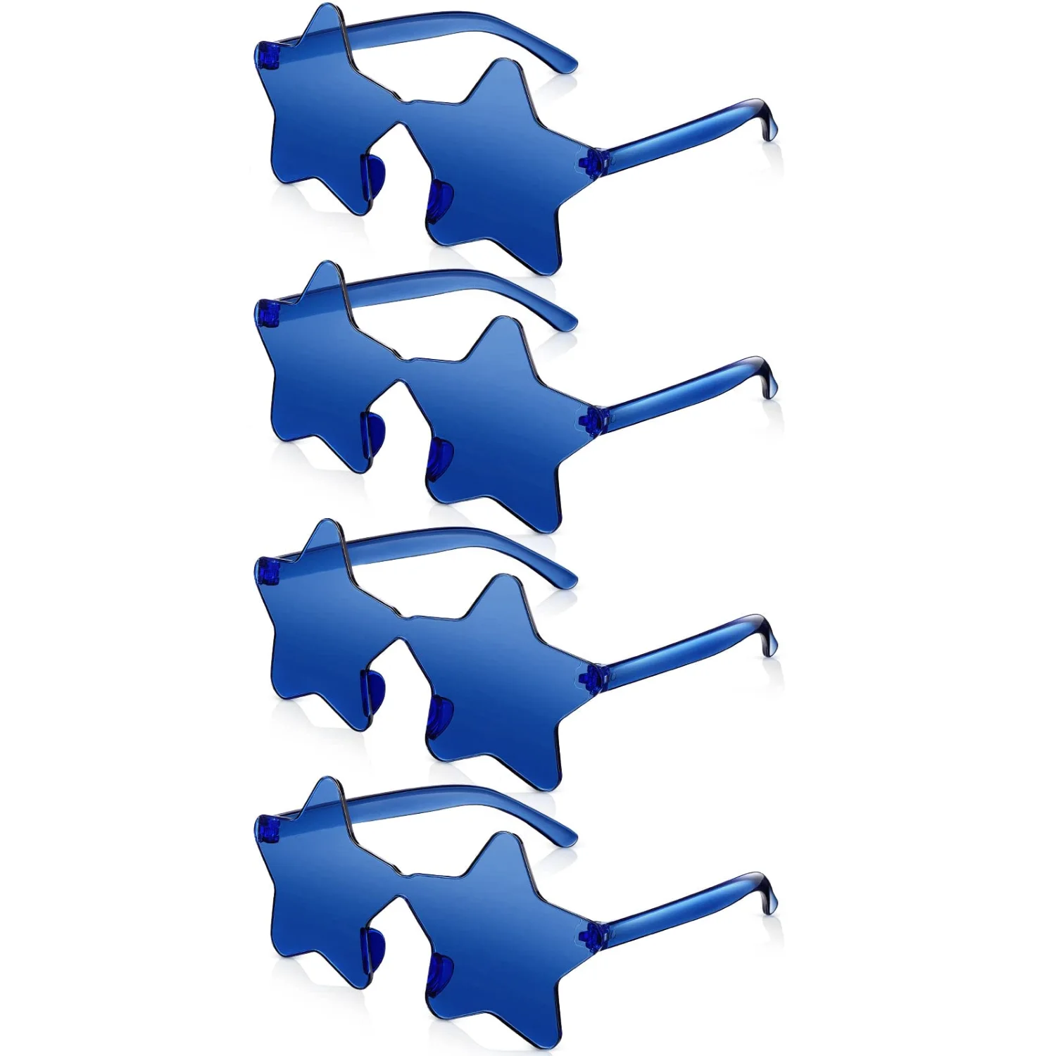 CHENGU Star shaped rimless sunglasses, Dark Blue