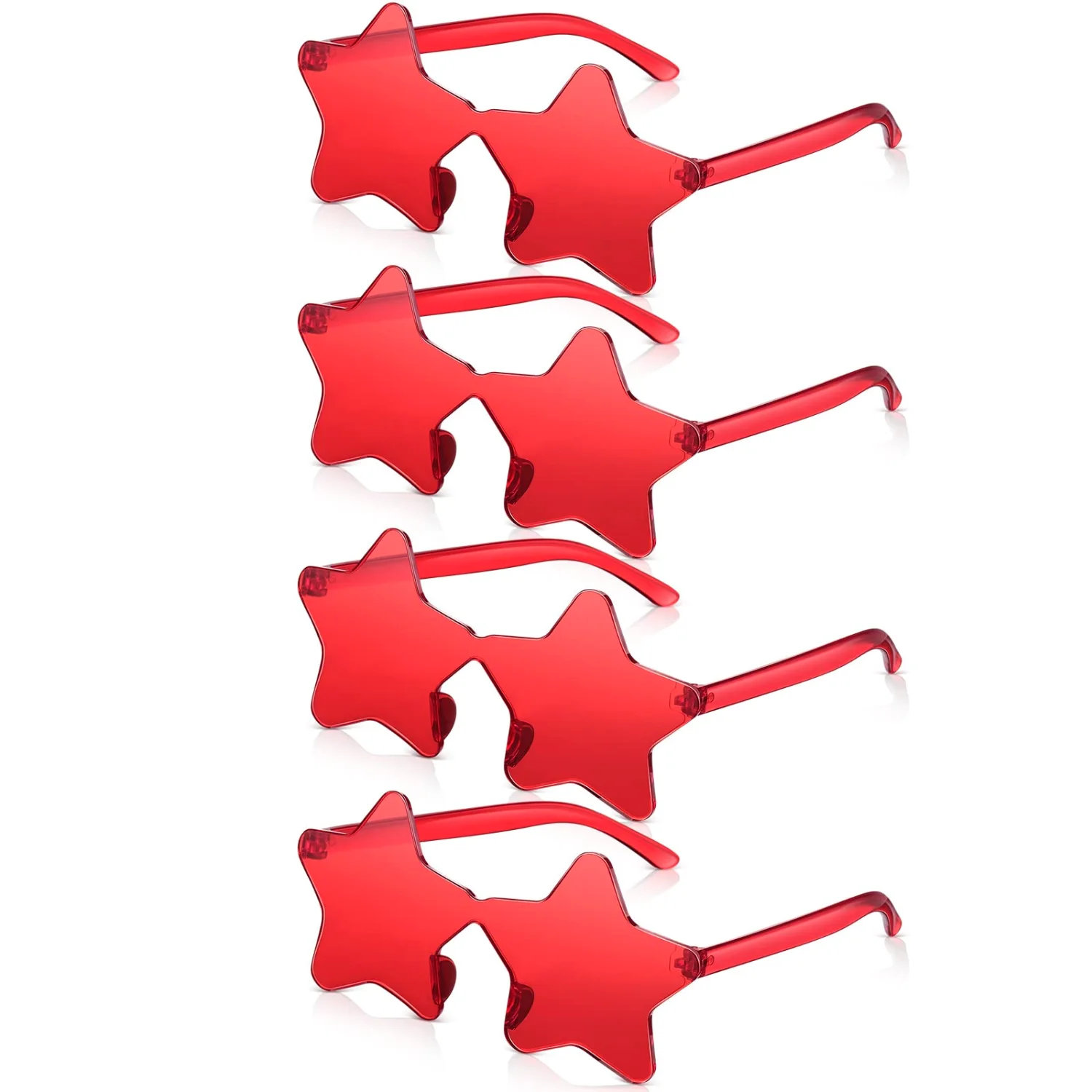 CHENGU Star shaped rimless sunglasses, Red