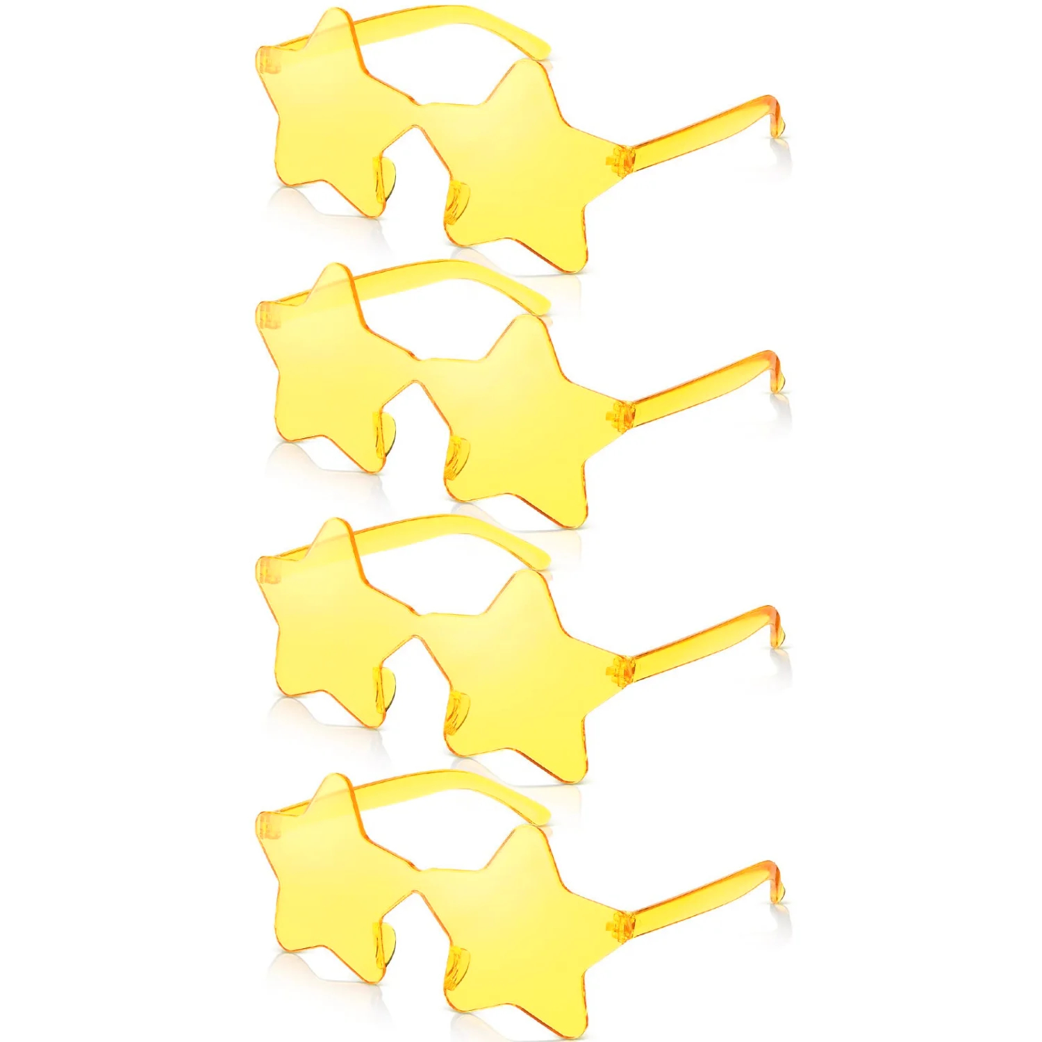 CHENGU Star shaped rimless sunglasses, Yellow