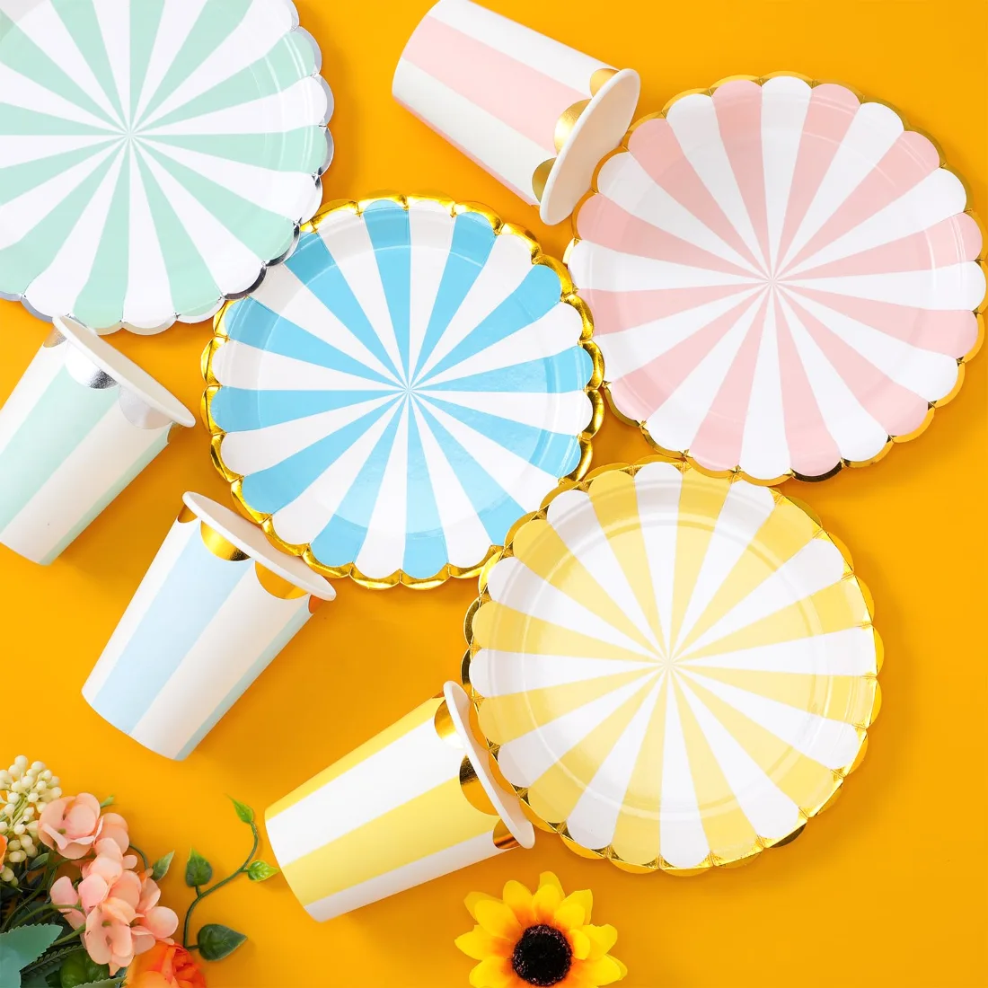 CHENGU Party cups, 80 to 160 pcs, Stripe, 80 pcs, view 2
