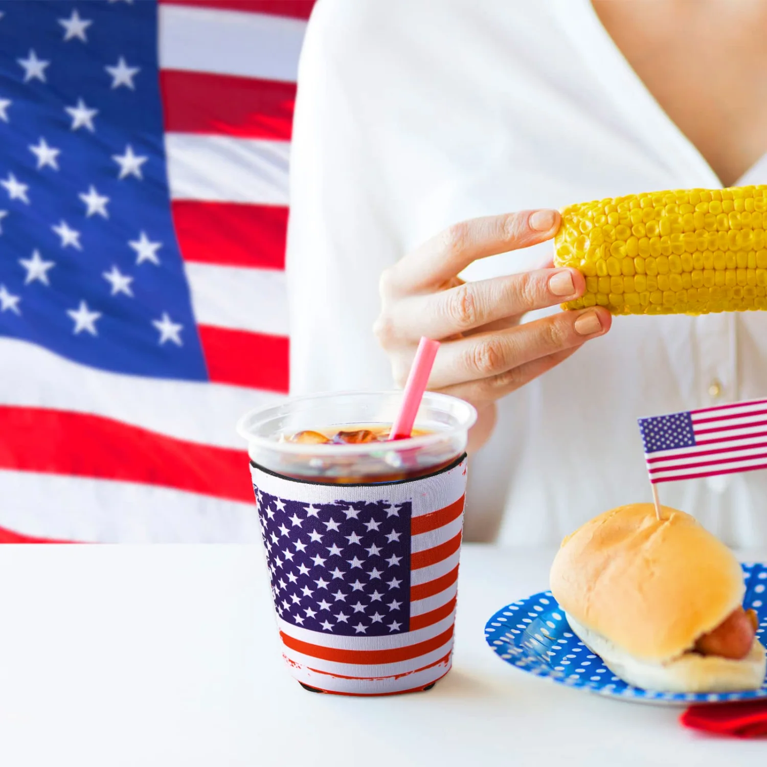 CHENGU Can coolers, 16 to 32 pcs, Usa Flag, 32 pcs