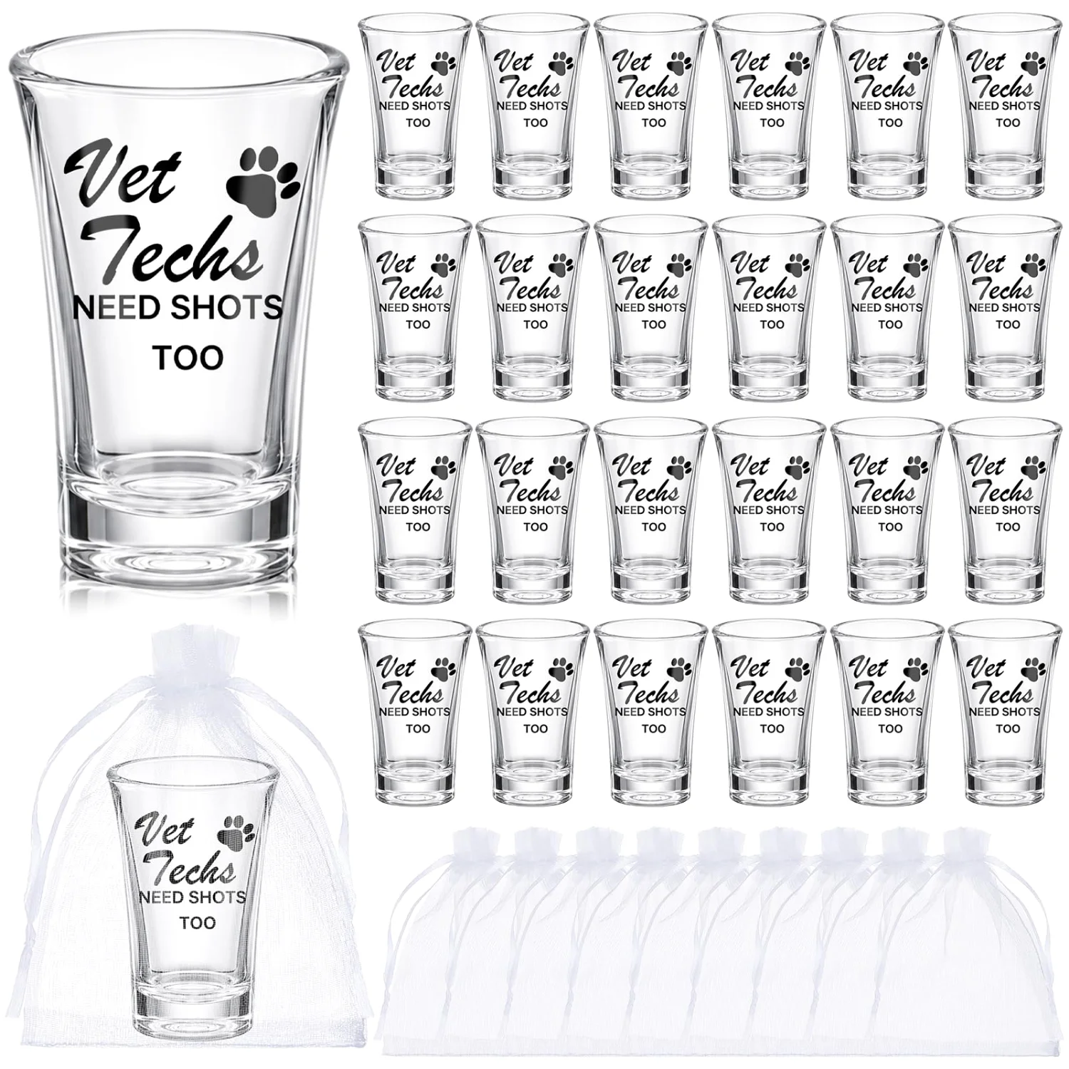 CHENGU Shot glasses, 6 to 24 sets, Conical, Acrylic, 12 sets