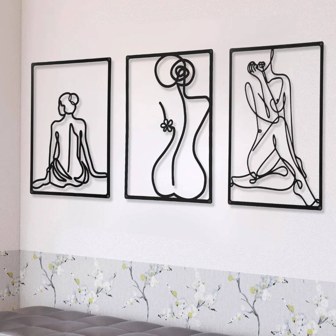 CHENGU Abstract woman line wall art, Body, view 2
