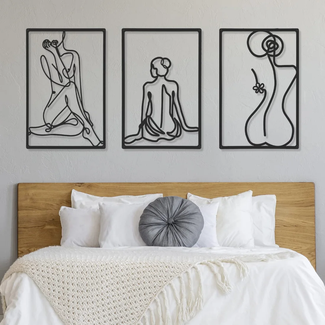 CHENGU Abstract woman line wall art, Body, view 3