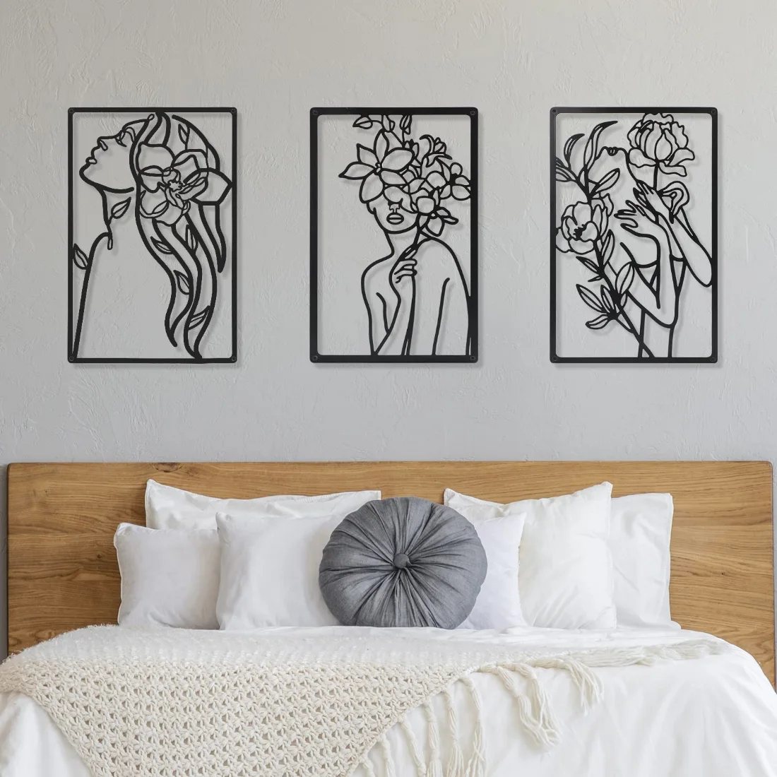 CHENGU Abstract woman line wall art, Floral, view 2