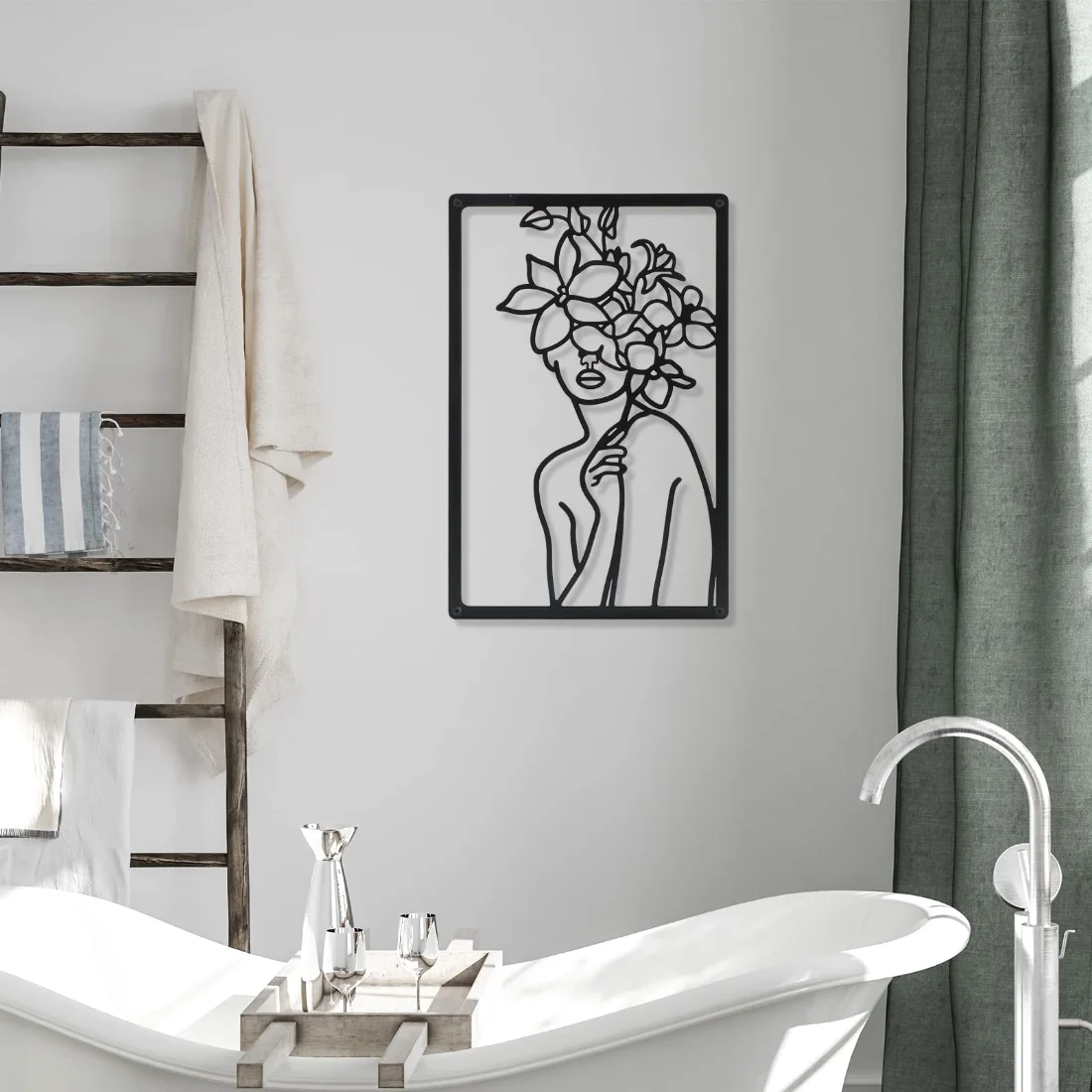 CHENGU Abstract woman line wall art, Floral, view 5