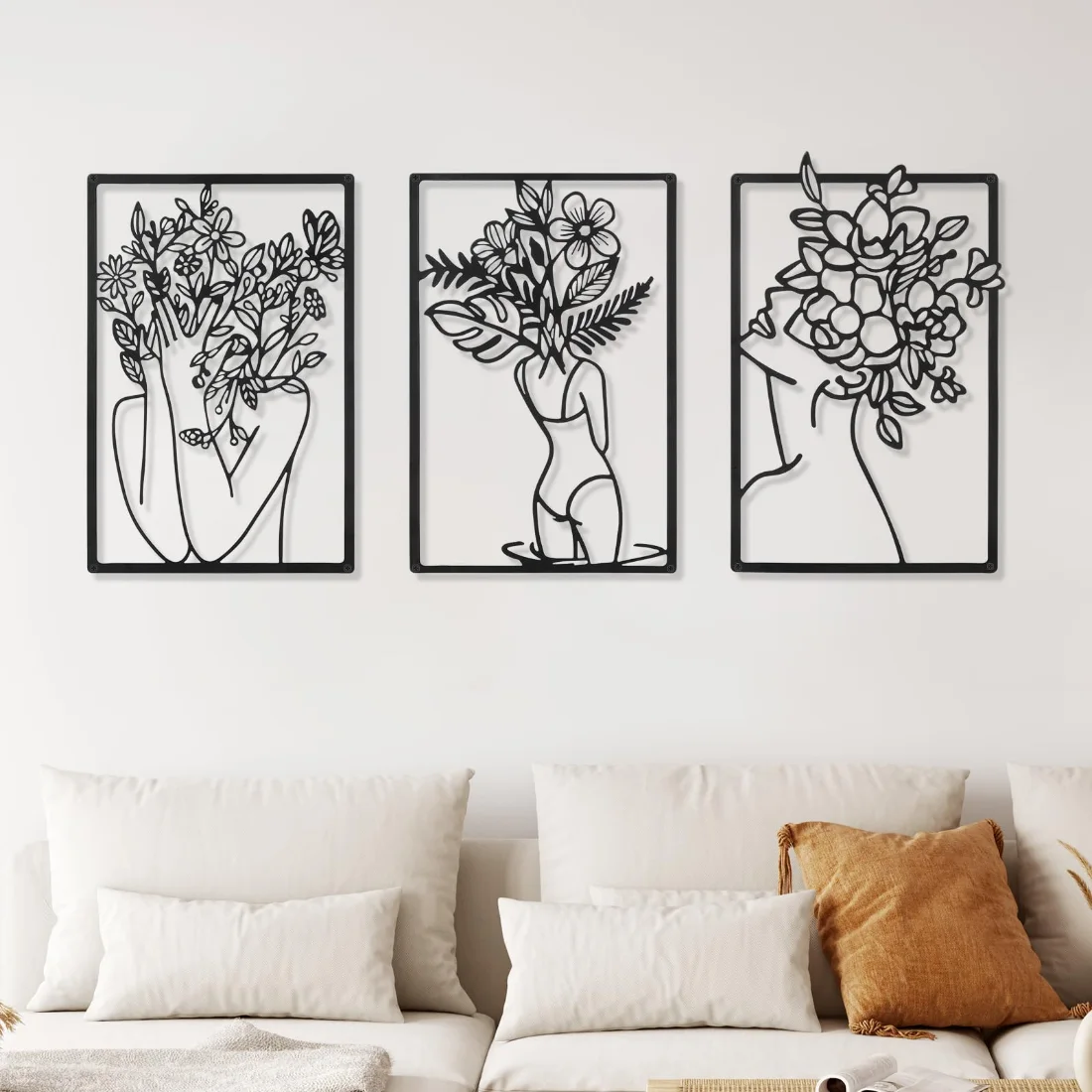 CHENGU Abstract woman line wall art, Leaf, view 5