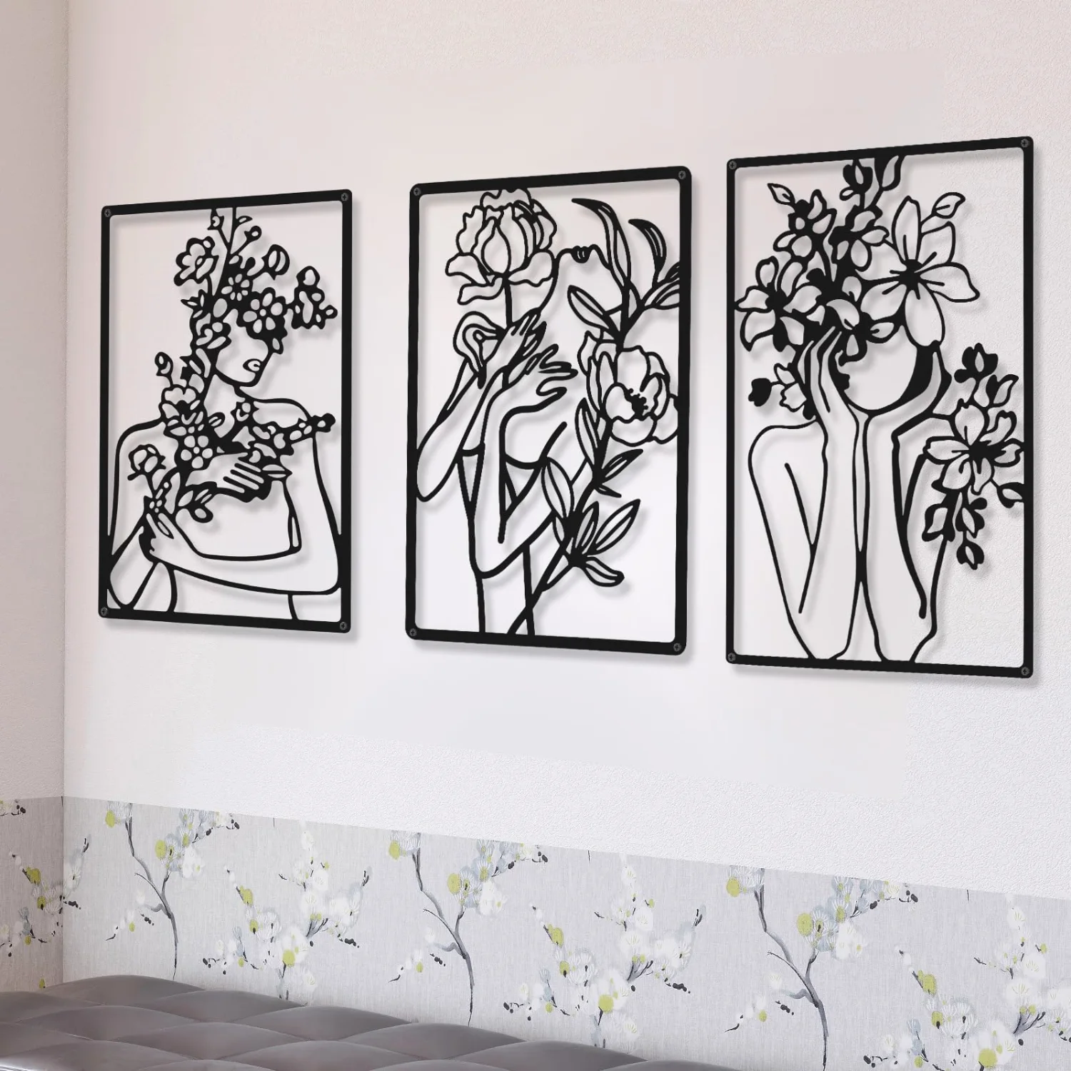 CHENGU Abstract woman line wall art, Modern