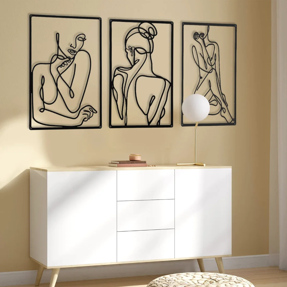 CHENGU Abstract woman line wall art, Vibrant, view 4