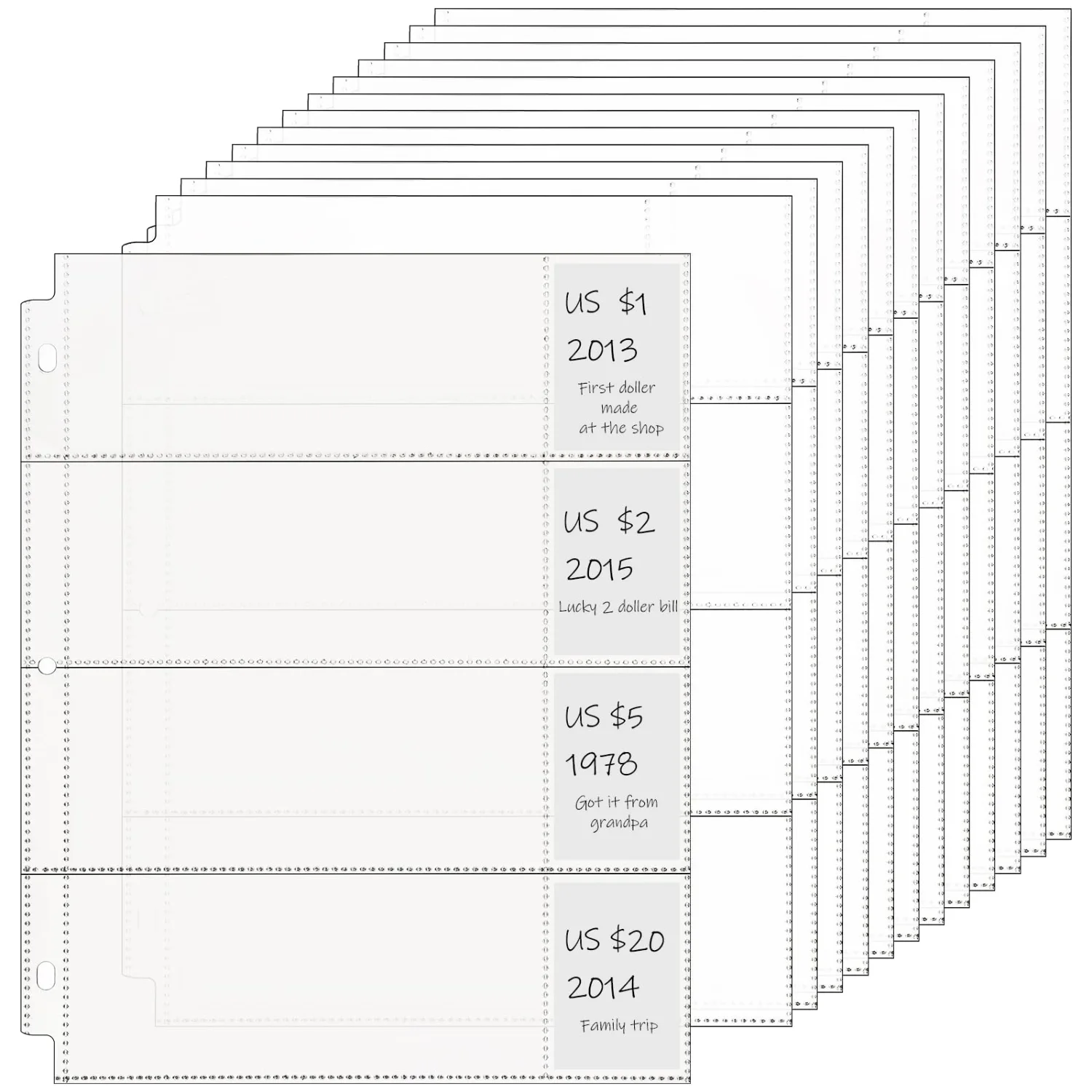 CHENGU Binders, pockets and binding, 24 to 48 pcs, Clear, 8.86 x 11.42 inches, 24 pcs