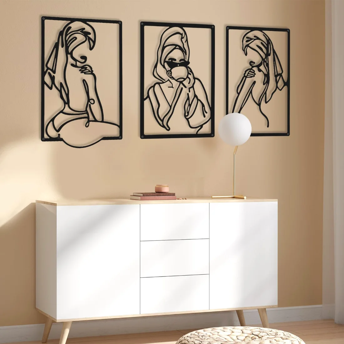 CHENGU Abstract woman line wall art, Cup, view 4