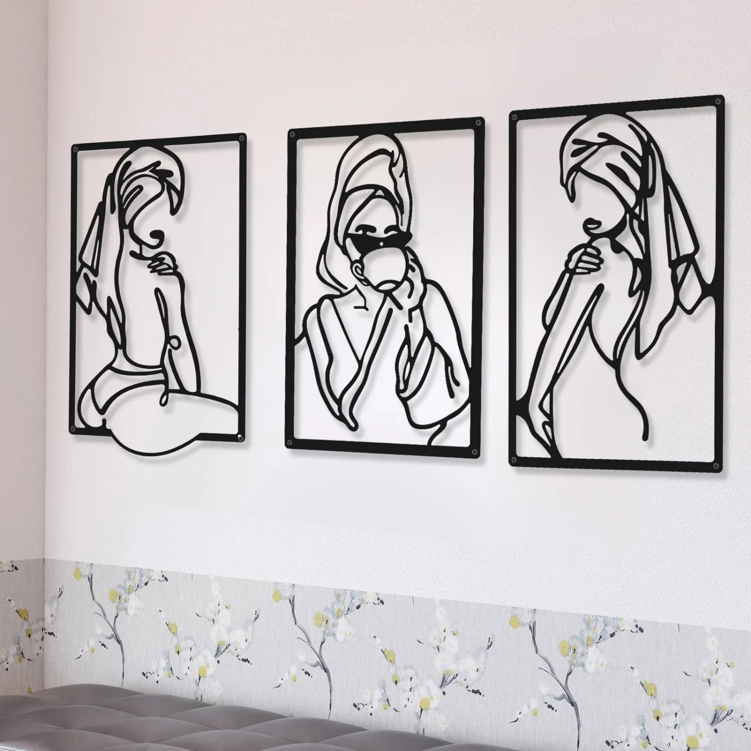 CHENGU Abstract woman line wall art, Cup