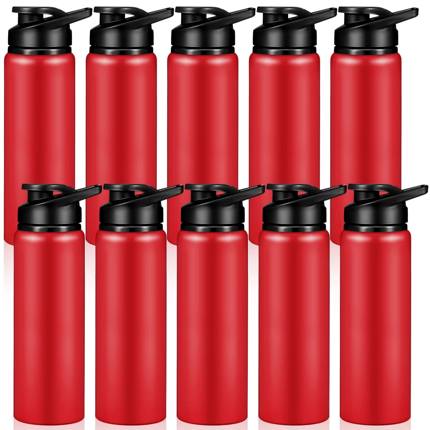 CHENGU Aluminum water bottles, 25 oz, Red, 10 pcs