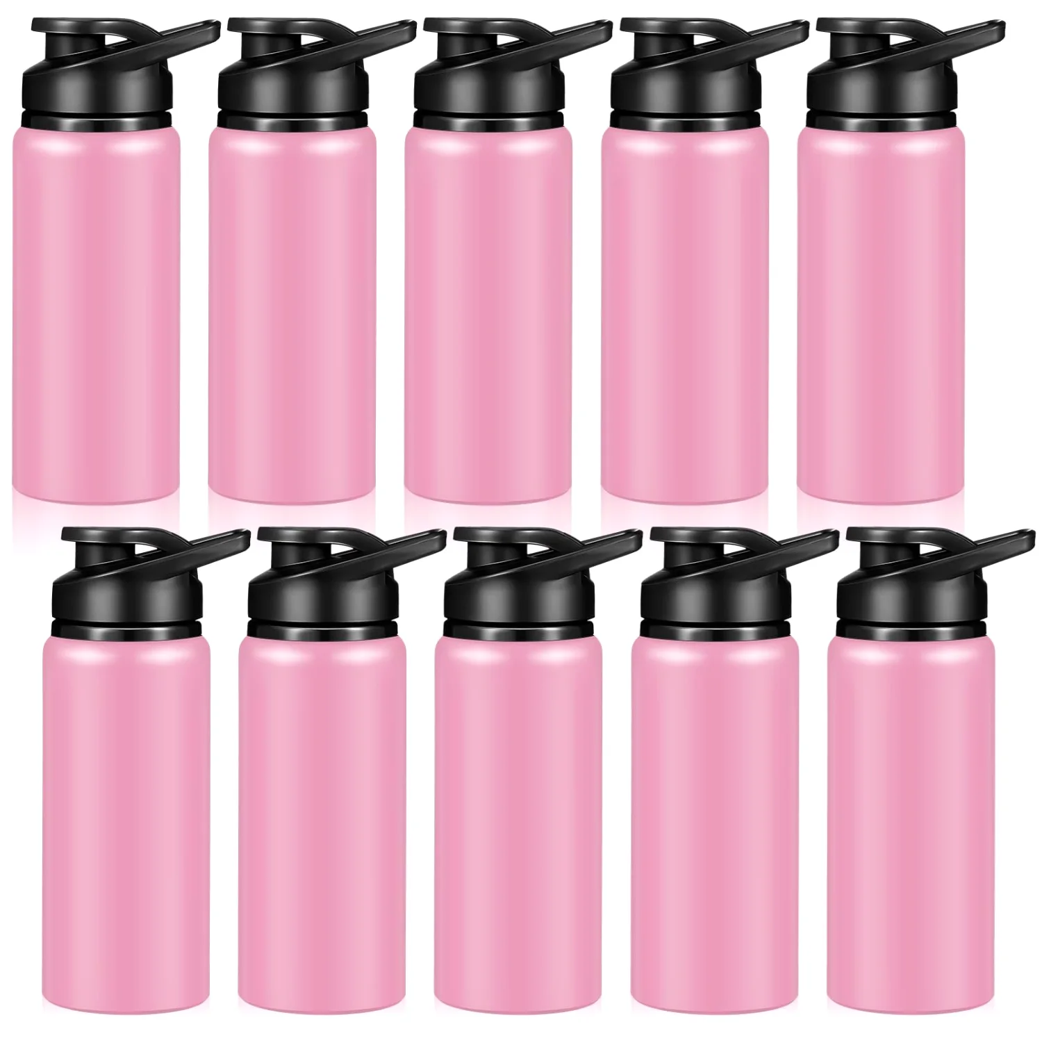 CHENGU Aluminum water bottles, 20 oz, Pink, 4 pcs