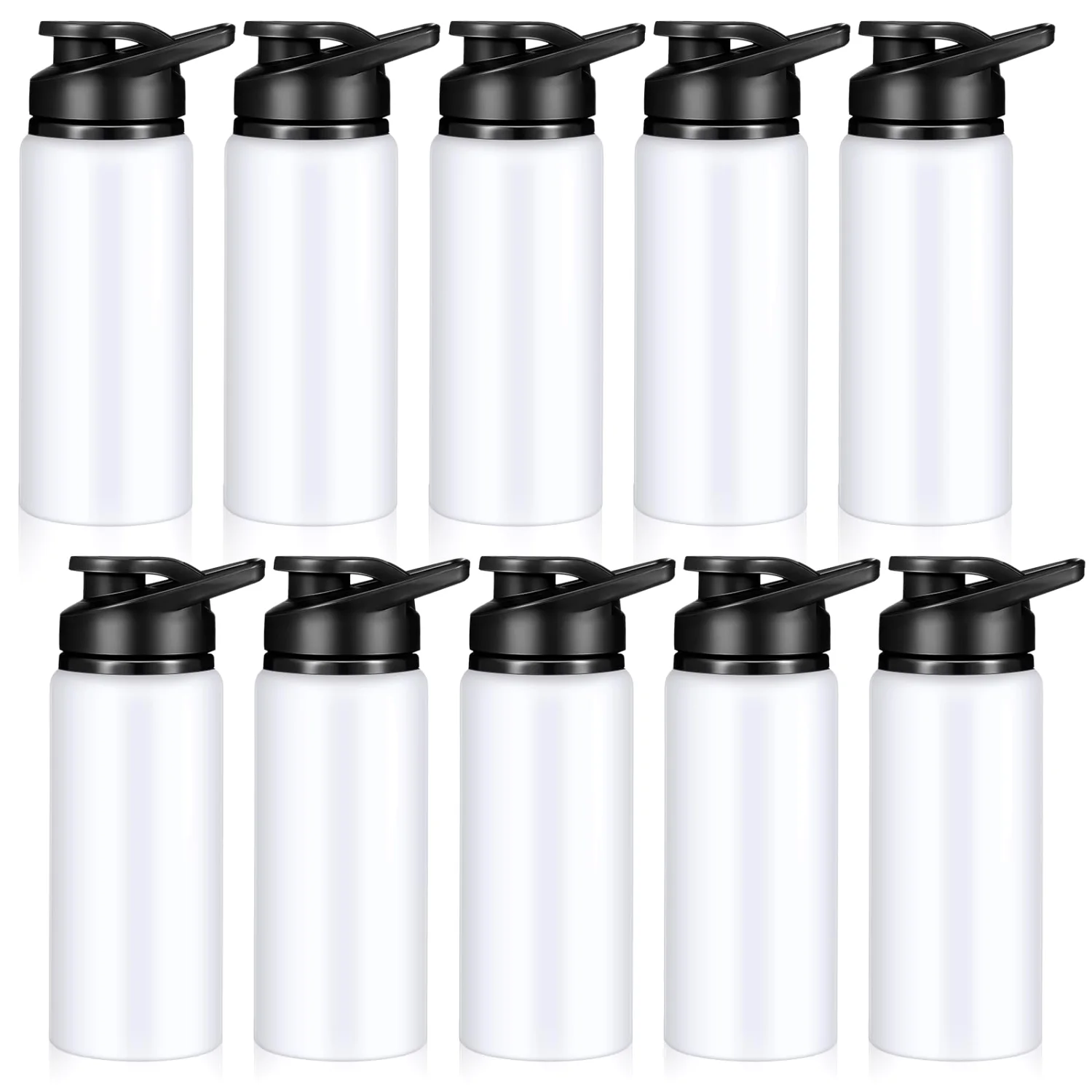 CHENGU Aluminum water bottles, 20 oz, White, 10 pcs