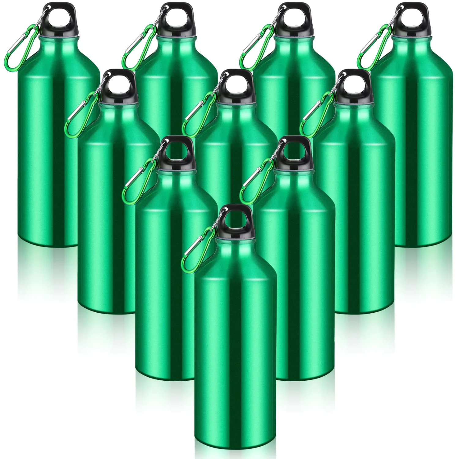 CHENGU Aluminum water bottles, 20 oz, Green, 10 pcs