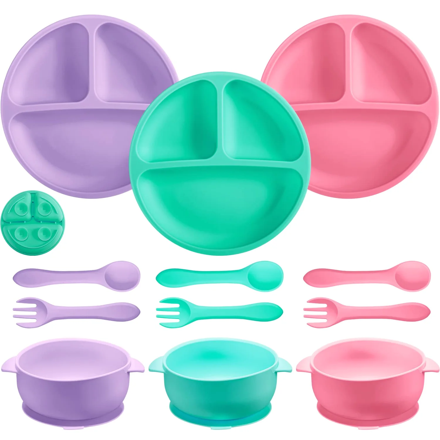 CHENGU Kids mealtime, Fresh Colors, 12 pcs