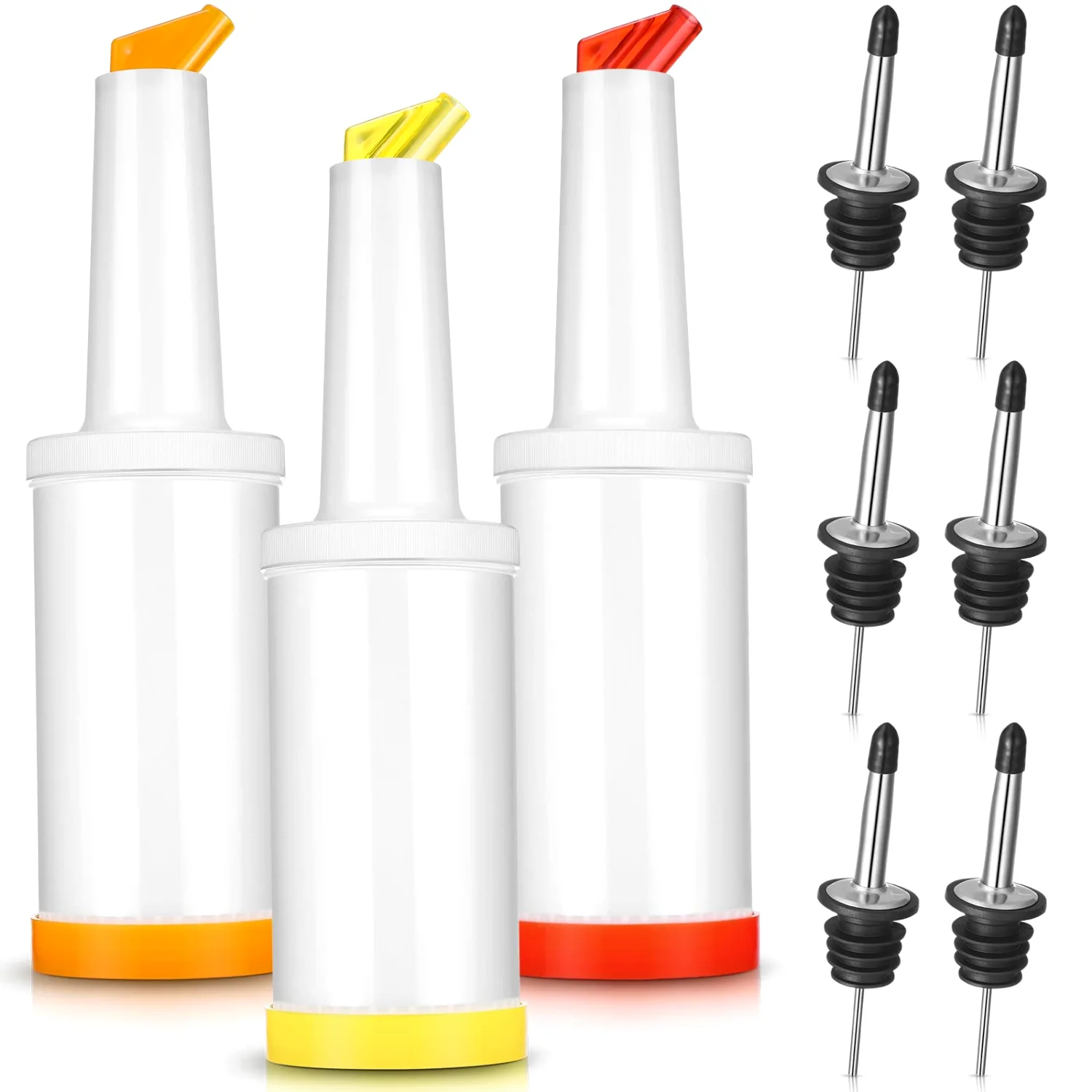 CHENGU Bar juice pour bottles, 34 oz, Bright Colors, 3 pcs