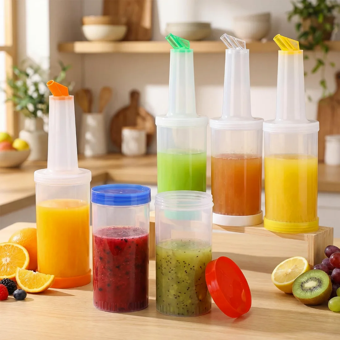 CHENGU Bar juice pour bottles, 34 oz, Clear, 6 pcs, view 2