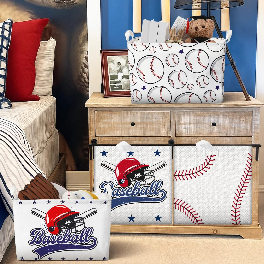 CHENGU Sports storage baskets, Baseball, view 2