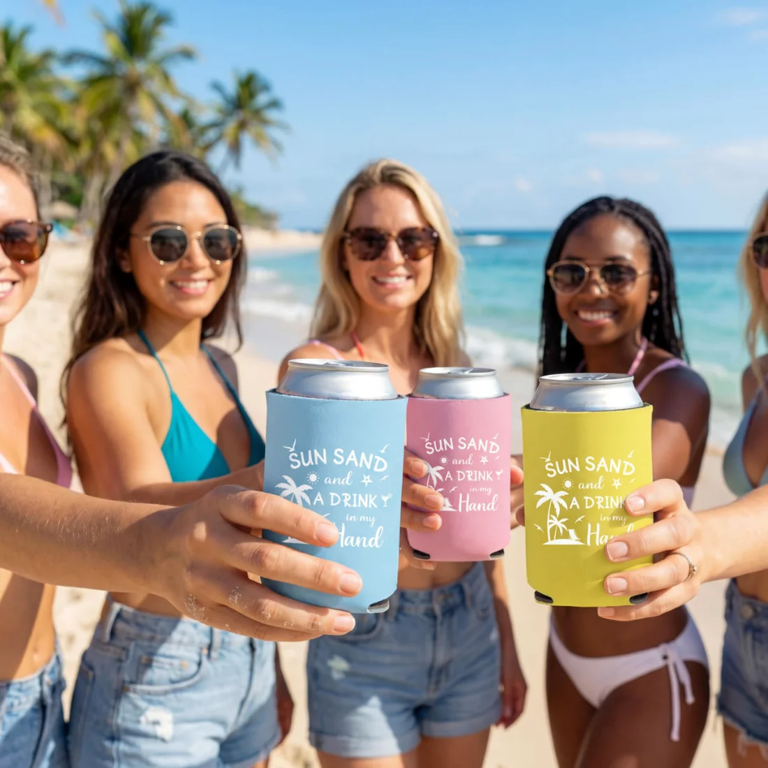 CHENGU Can coolers, 6 pcs, Pastel, Sun Sand, view 3