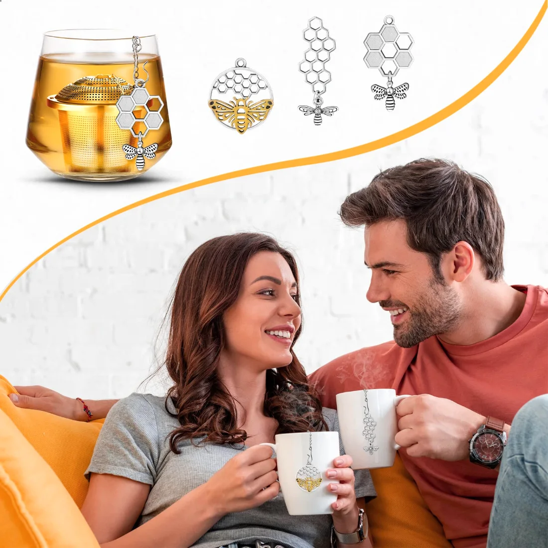 CHENGU Stainless steel tea infusers, Bee, view 2