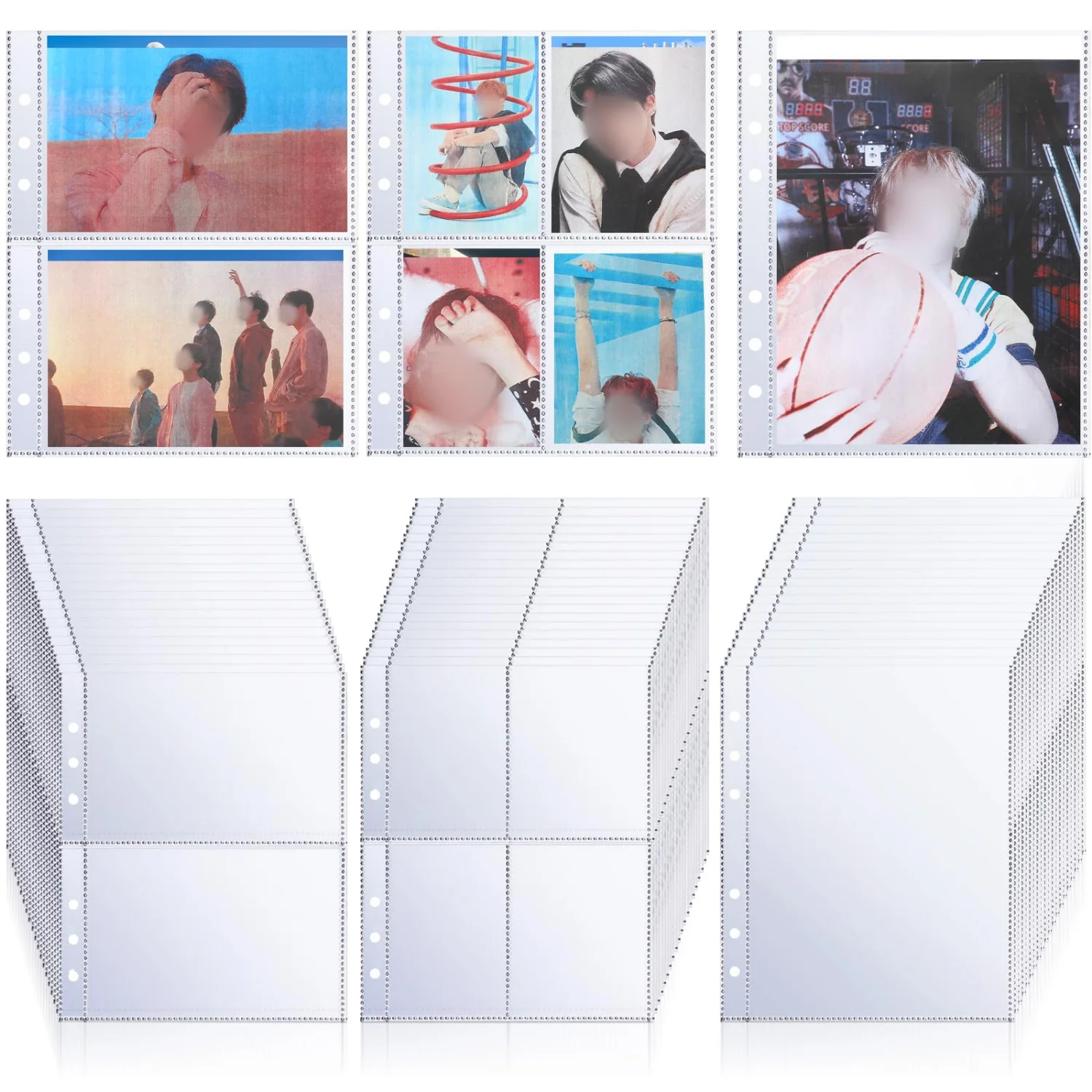 CHENGU Binders, pockets and binding, 30 to 60 pcs, Binder, Clear, 5.3 x 8.2, 60 pcs