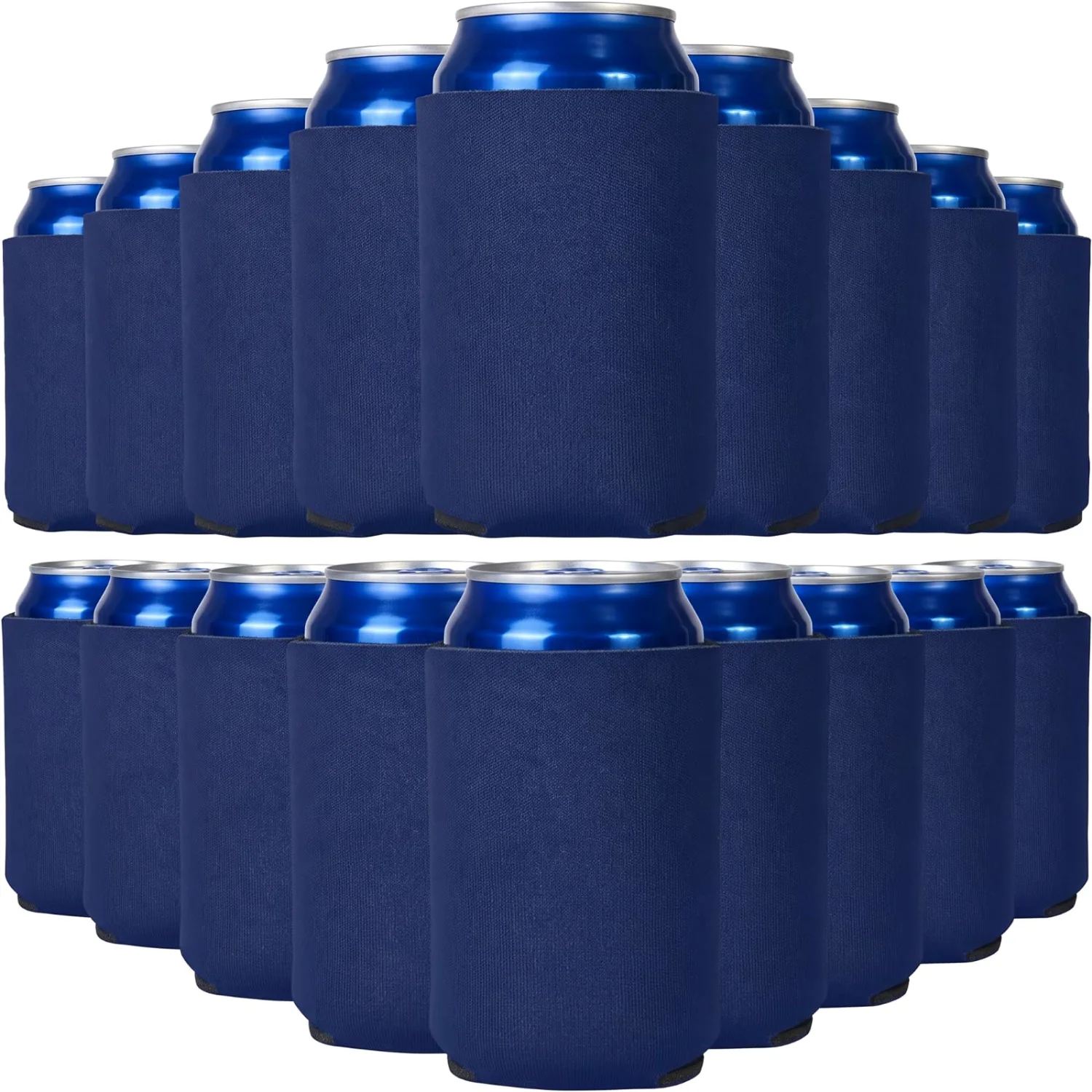 CHENGU Blank neoprene can cooler sleeves, Navy Blue, 80 pcs