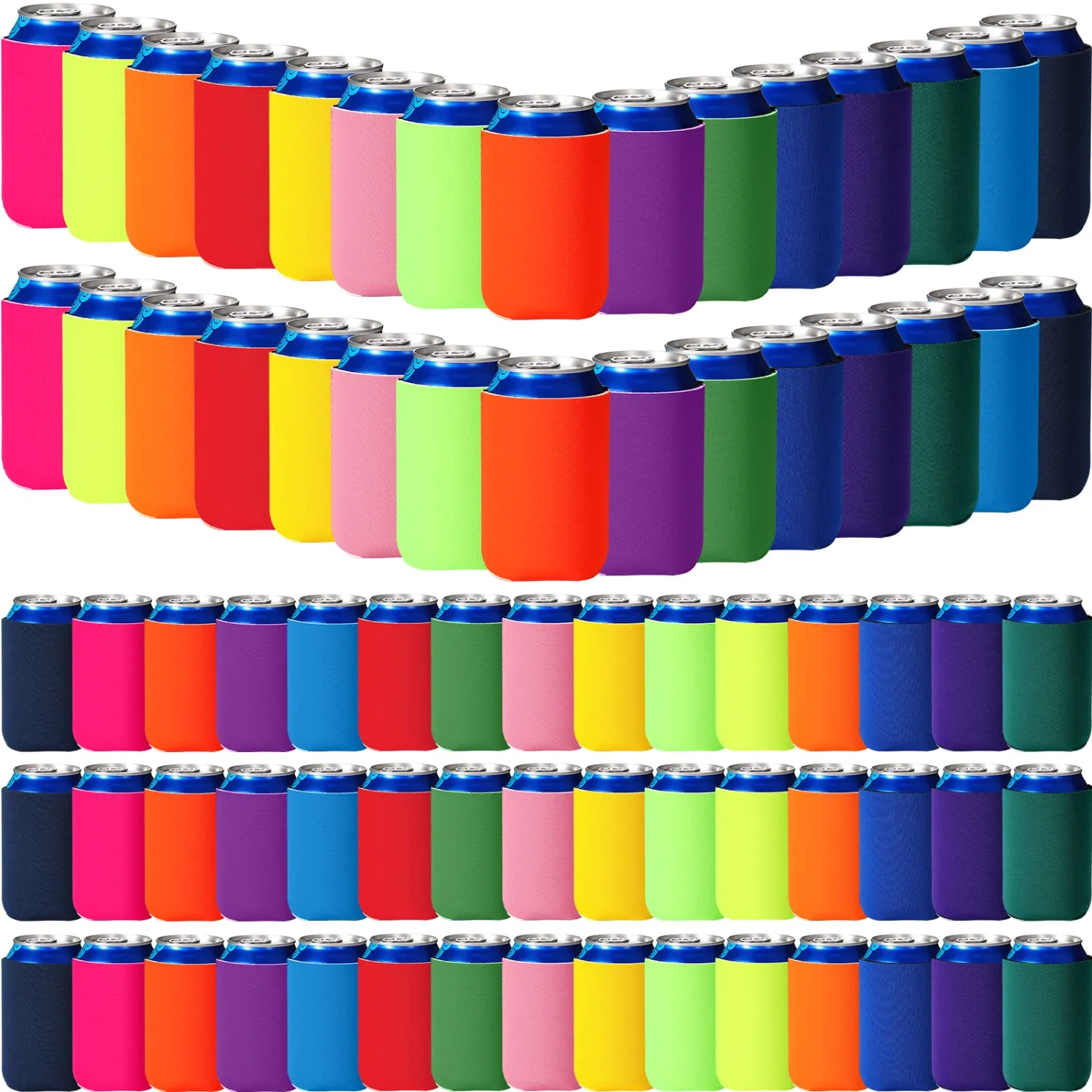 CHENGU Blank neoprene can cooler sleeves, Simple, Vivid Colors, 100 pcs